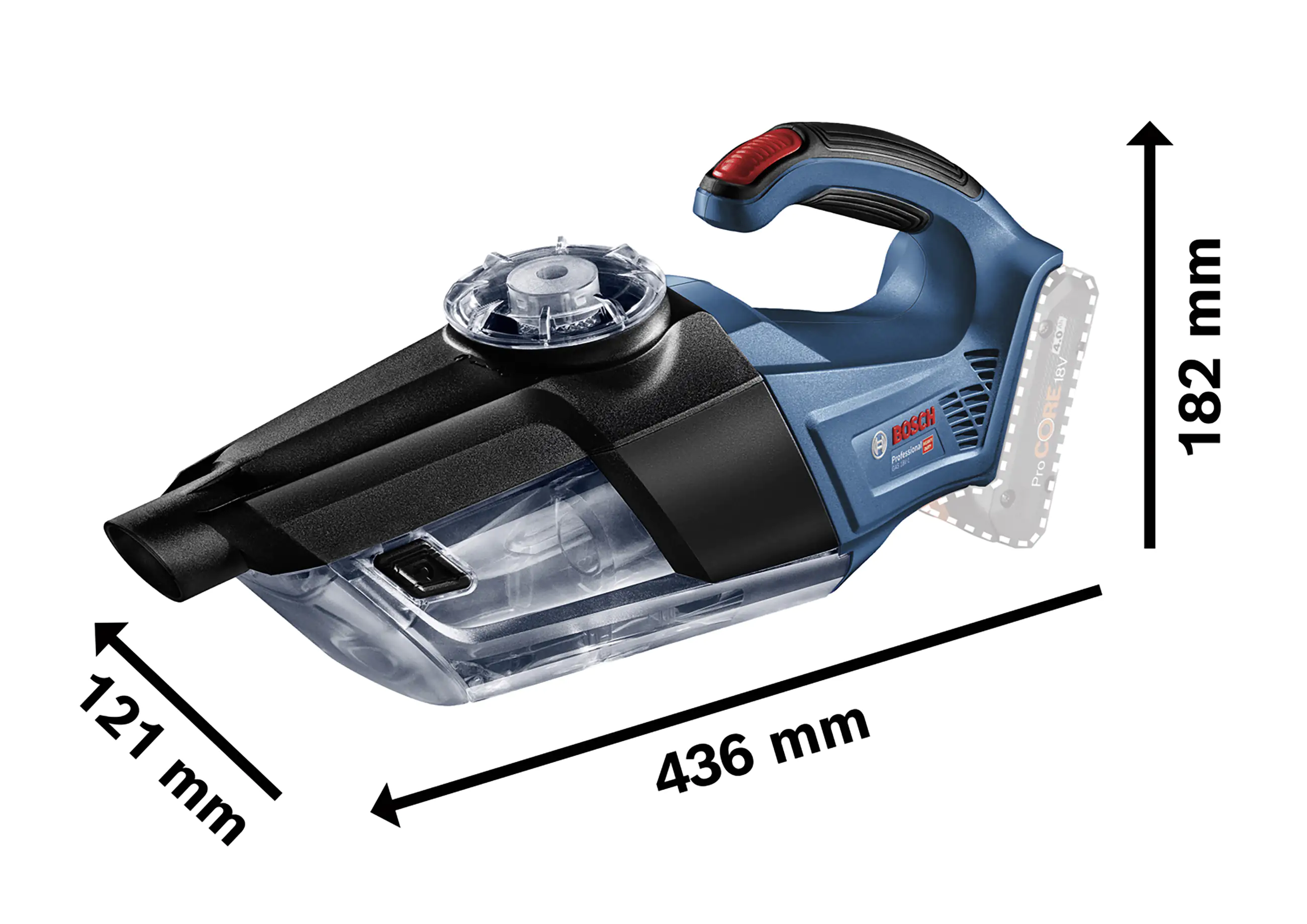 Bosch Professional Akku-Sauger GAS 18V-1 Solo im Karton