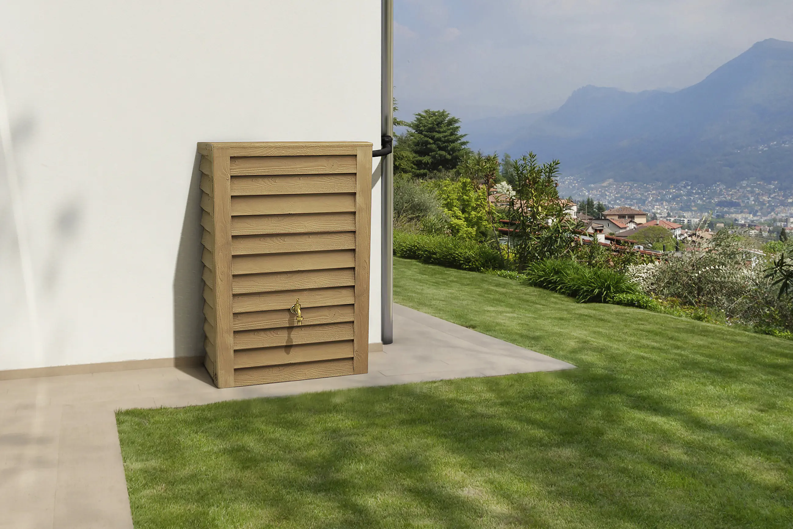 Garantia Regentonne Woody Junior Wandtank 300 L lightwood