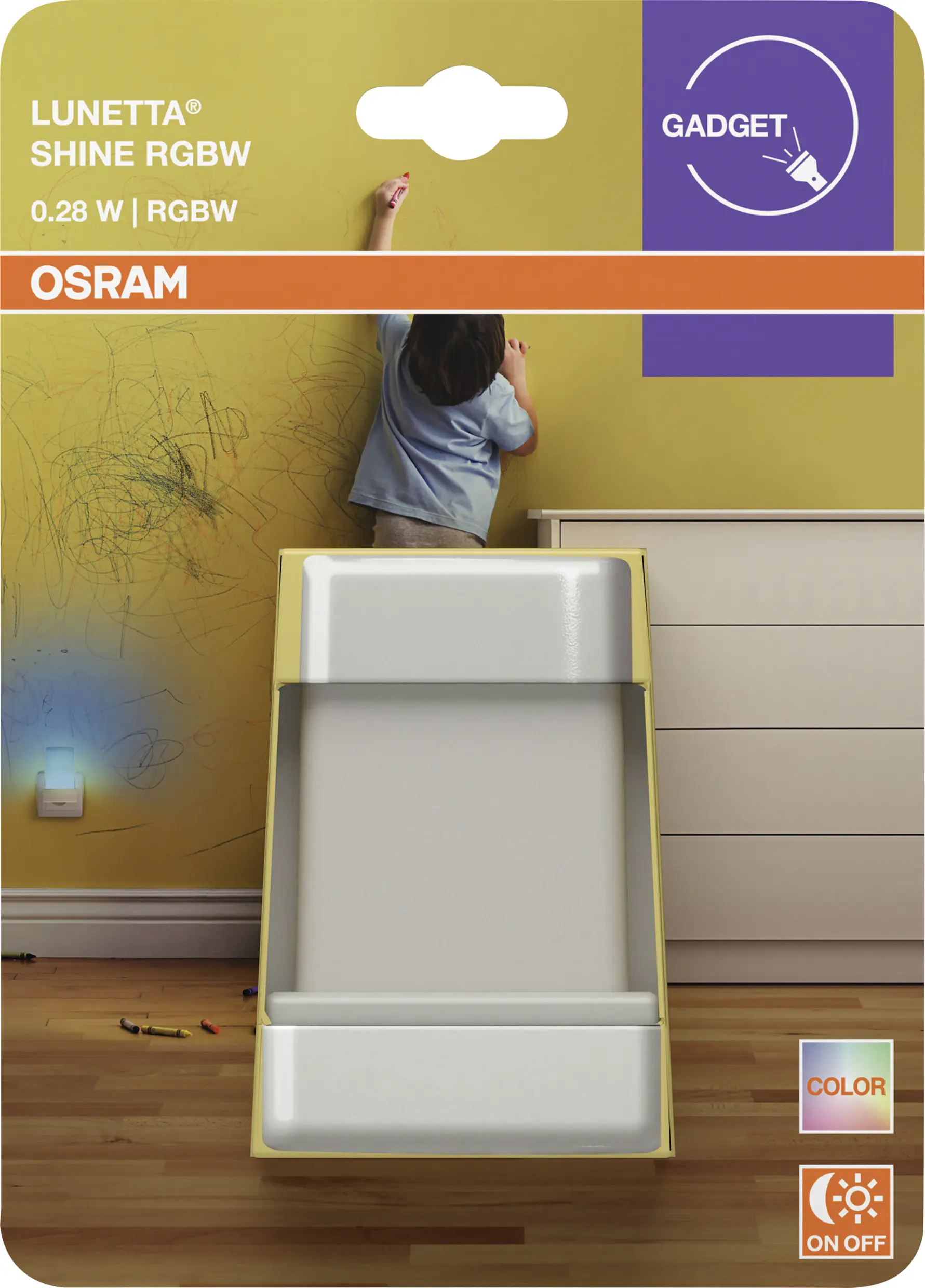 Osram LED-Nachtlicht Lunetta Shine mit Tag-/Nacht Sensor 9 cm warmweiß-kaltweiß weiß 