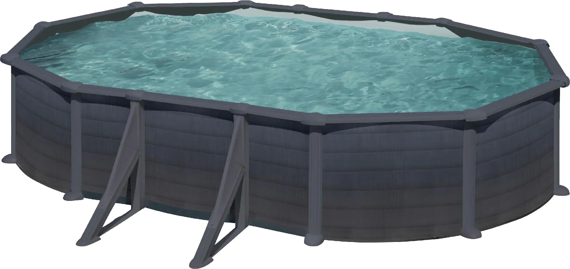 Gre Stahlwandpool Granada oval 610 x 375 x 132 cm, graphit