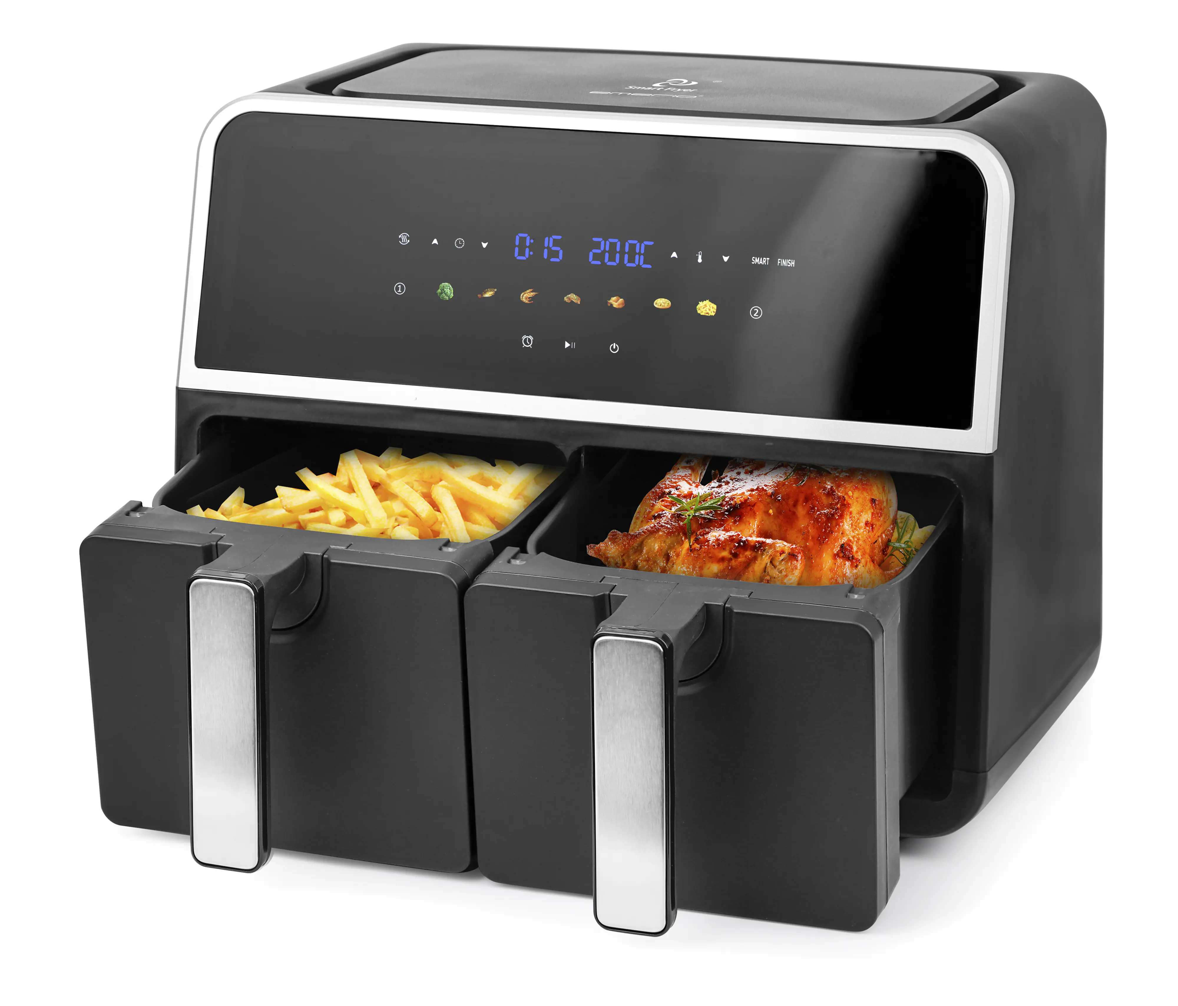 Emerio Doppel-Heißluftfritteuse AF-132833 2x 4,5 L 1700 W
