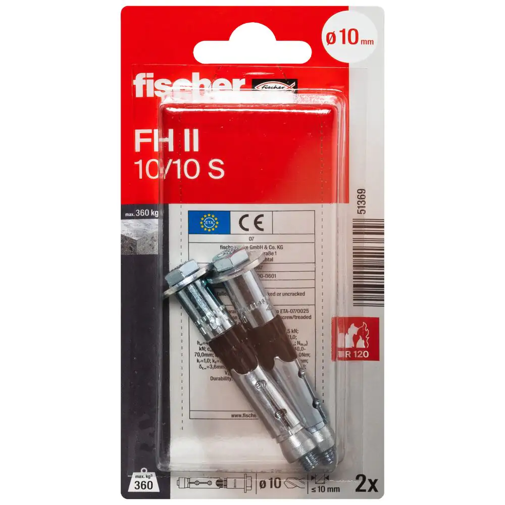 Fischer Hochleistungsanker FH ll 10.0 x 70 mm - 2 Stück