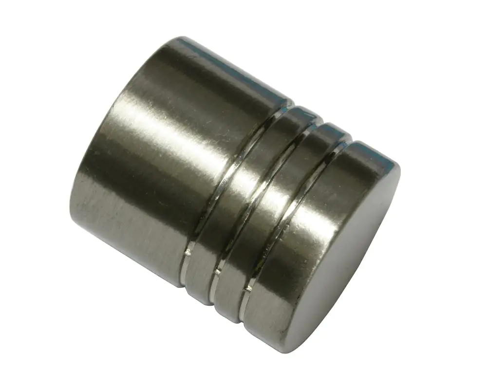 Gardinia Endknopf Zylinder zu Stilprogramm Memphis, Ø 16 mm edelstahl-optik