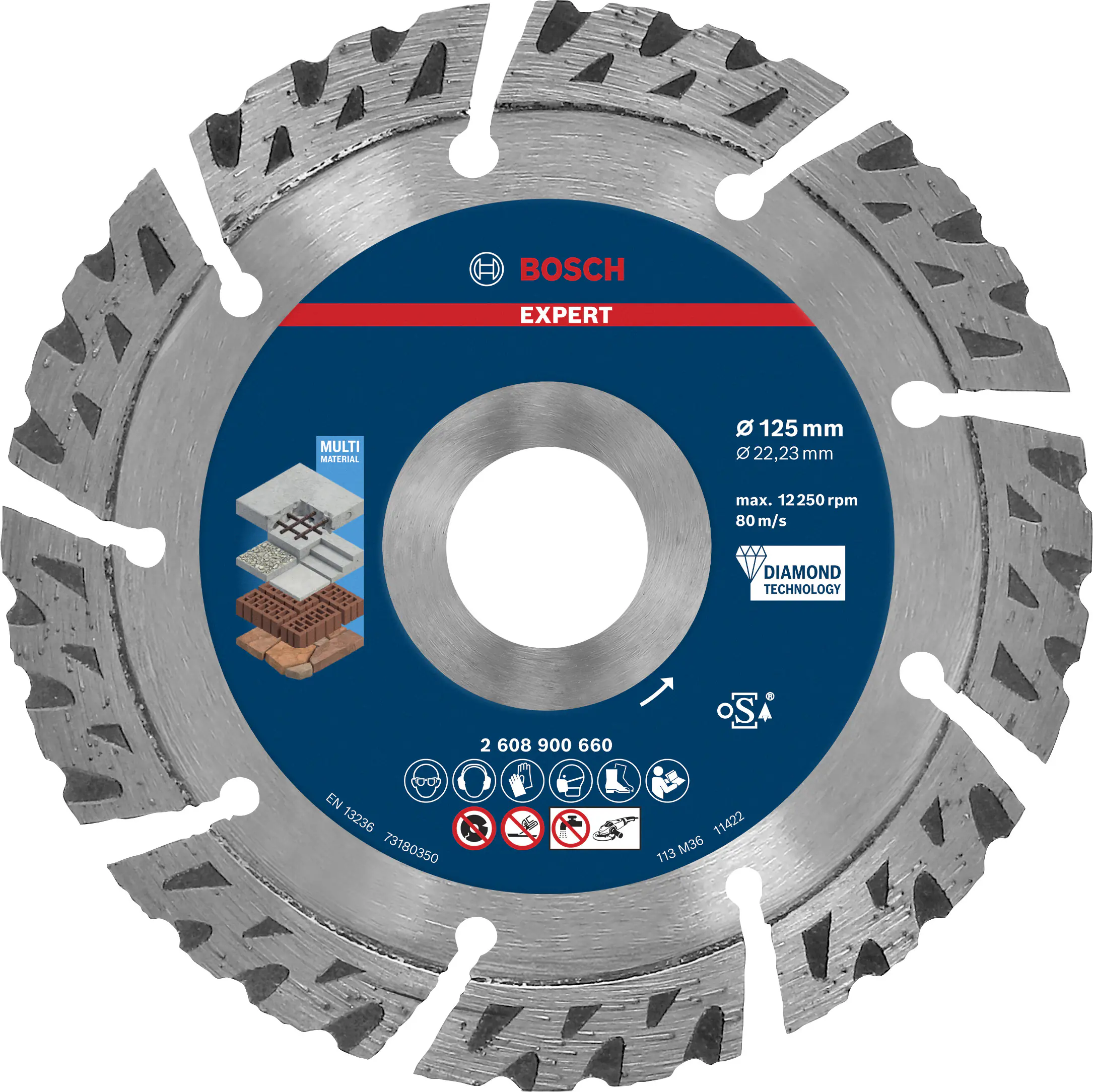 Bosch Expert MultiMaterial Diamanttrennscheiben 125 x 22,23 x 2,2 x 12 mm