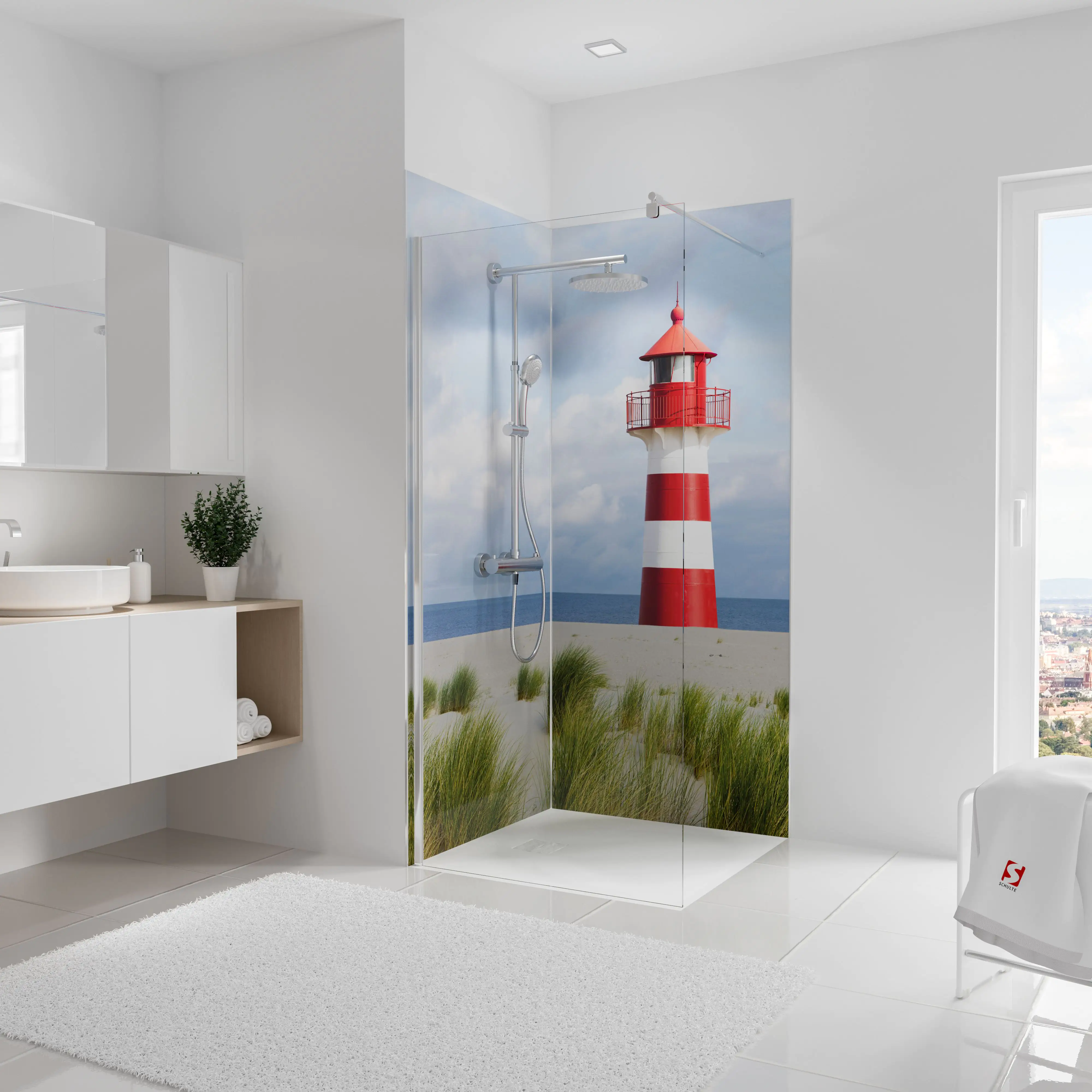 Schulte Dusch-Rückwand Eck Leuchtturm je 90 x 210 cm