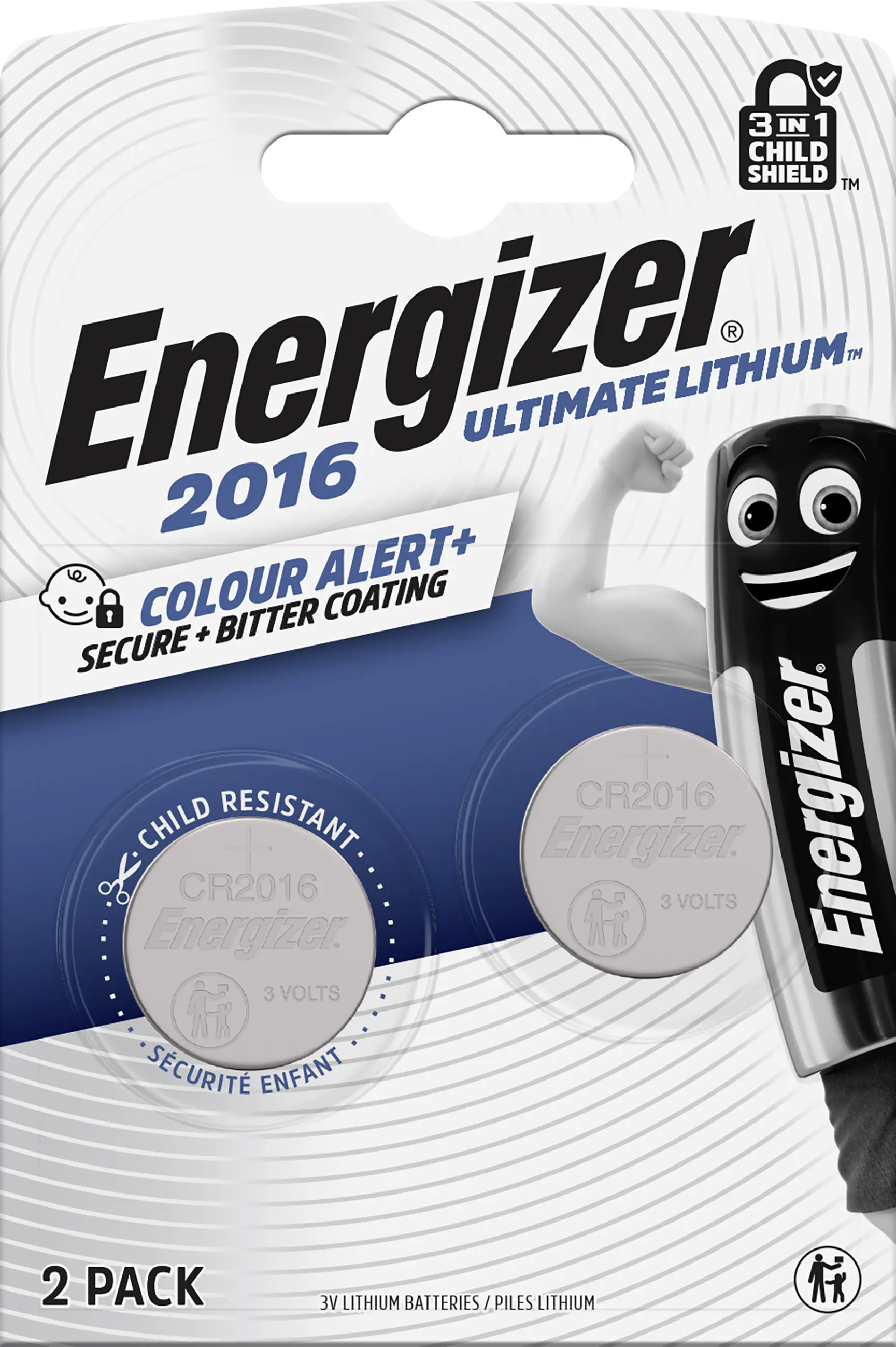 Energizer Knopfzelle CR 2016 Ultimate Lithium, 3 V, 2er Pack
