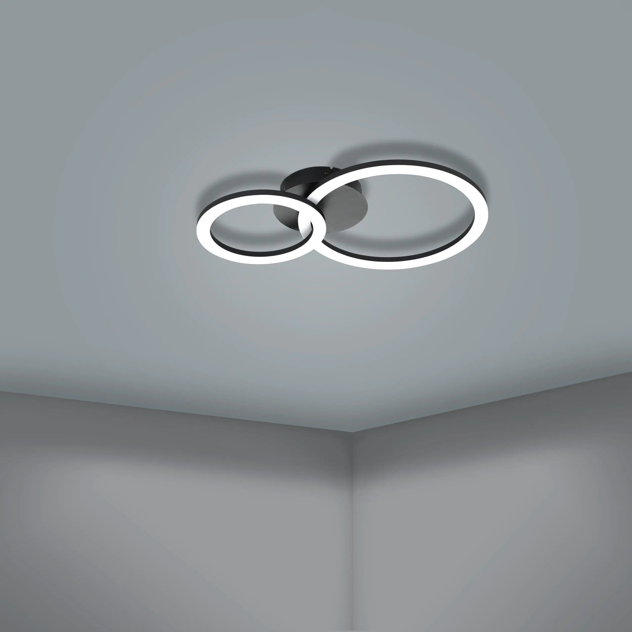 Eglo Connect LED Deckenleuchte Parrapos-Z schwarz 44,5 x 30 cm