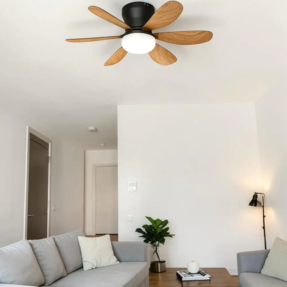 LED-Deckenventilator Chic holz dimmbar Ø 51 cm