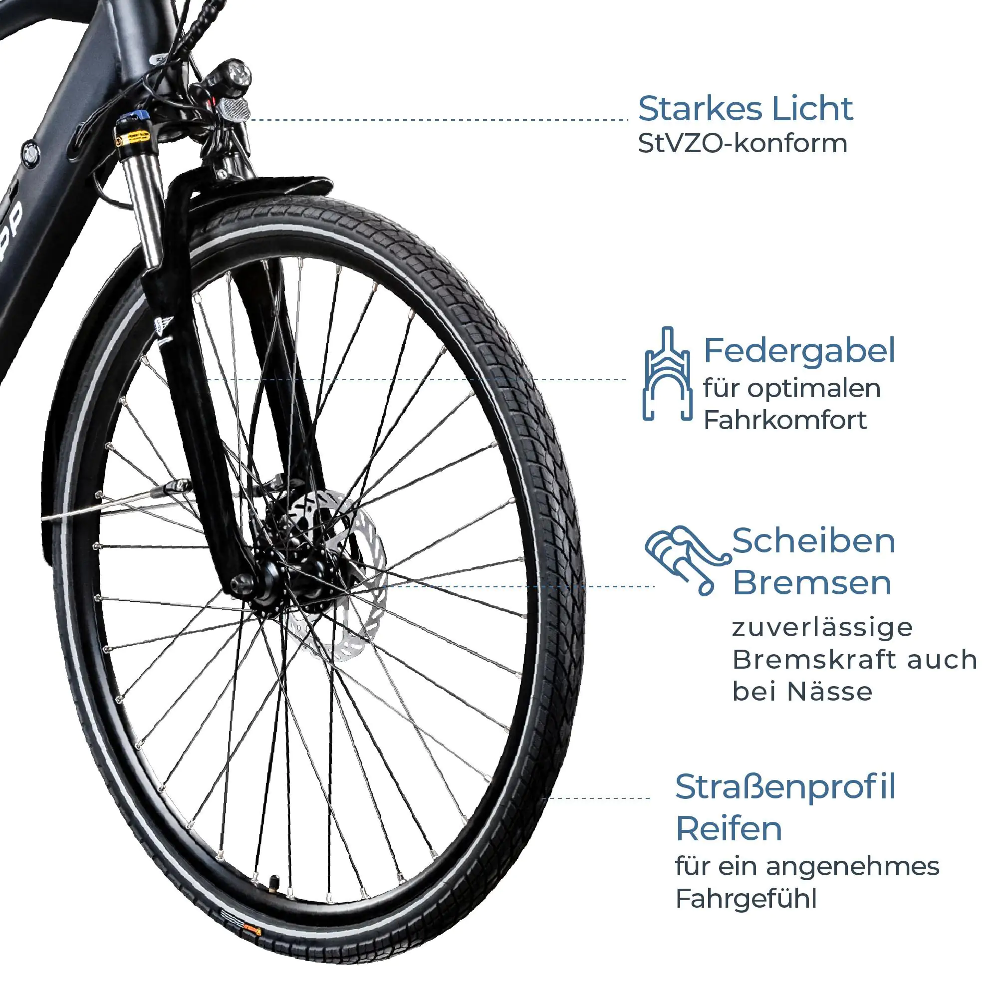 Zündapp E-Bike Trekking Z810 28 Zoll 8-Gang 550 Wh schwarz