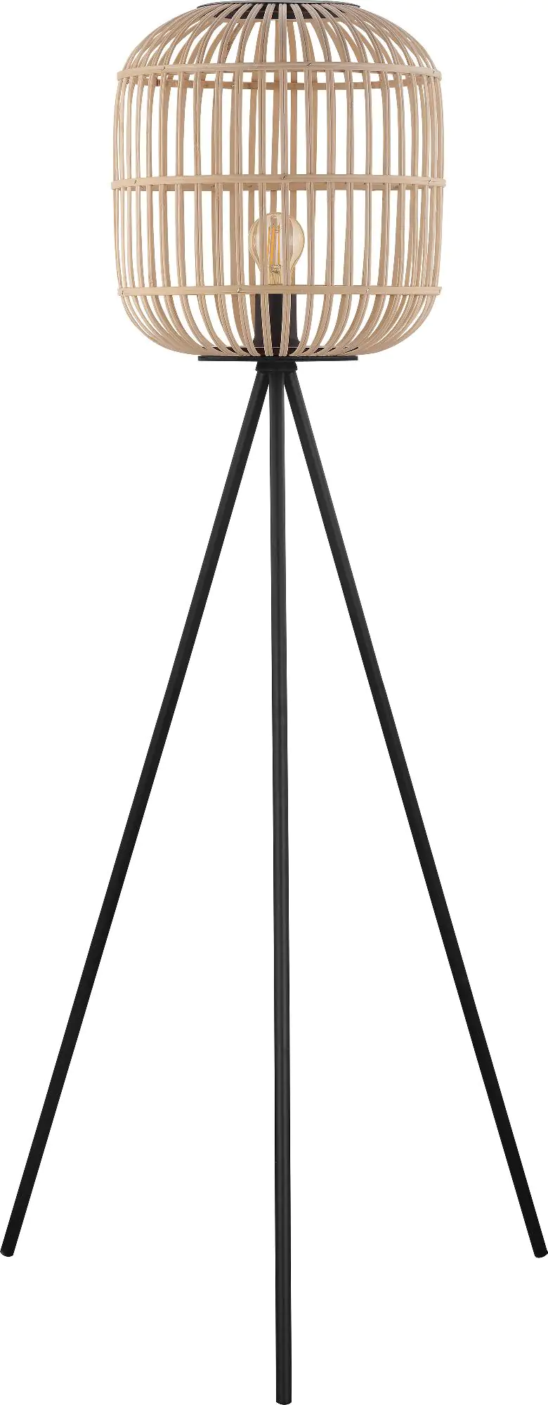 Eglo Stehleuchte Bordesley schwarz-natur 139 x 35 cm E27, max. 60 W