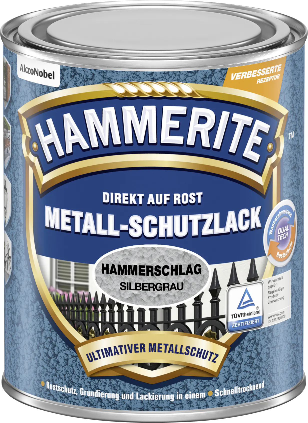 Hammerite Metall-Schutzlack Hammerschlag 250 ml silbergrau