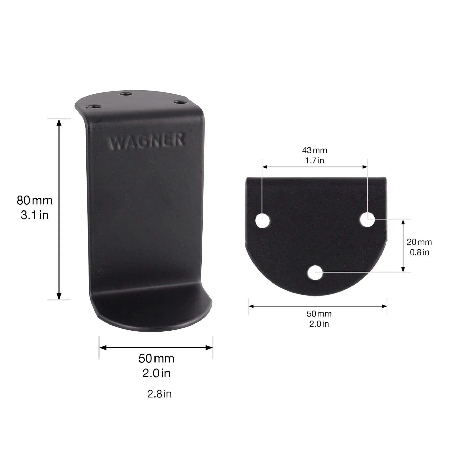 Wagner Möbelfuß ST 0180 Stahl 8 cm schwarz matt - 1 Stück