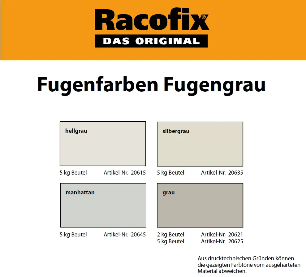 Racofix Fugengrau 2 - 5 mm silbergrau 5 kg