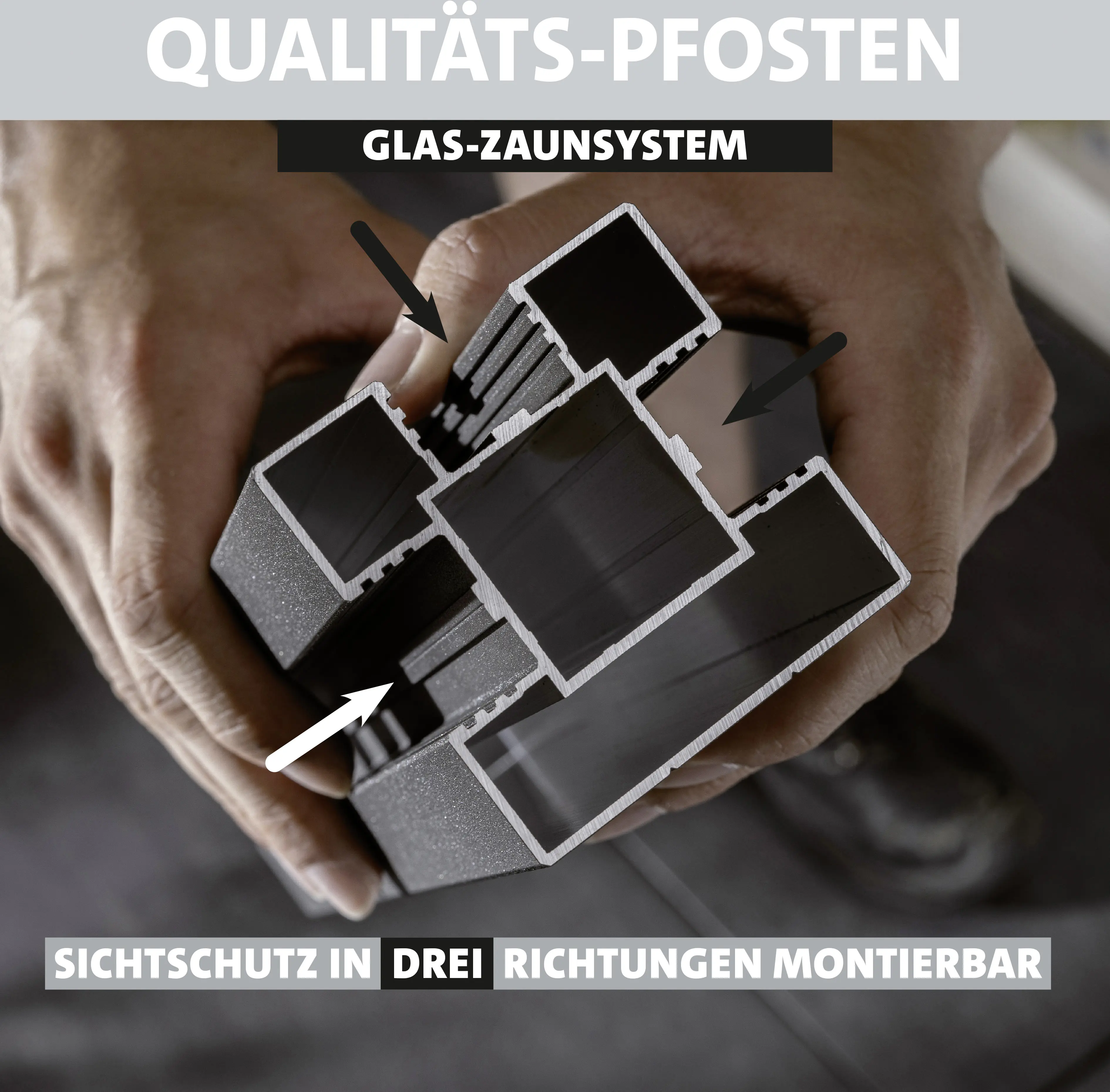 Ambiente Glaszaun Grundset  mit Siebdruck 187 x 107,2 cm weiß