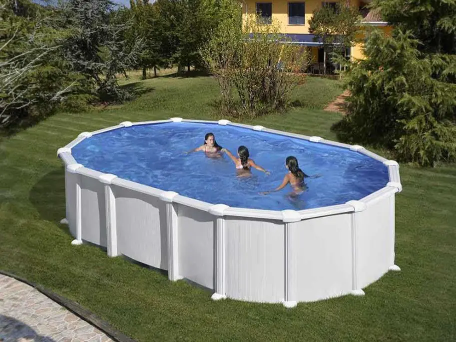 Gre Stahlwand-Pool Haiti, 610 x 375 x 132 cm Omega Oval Weiß