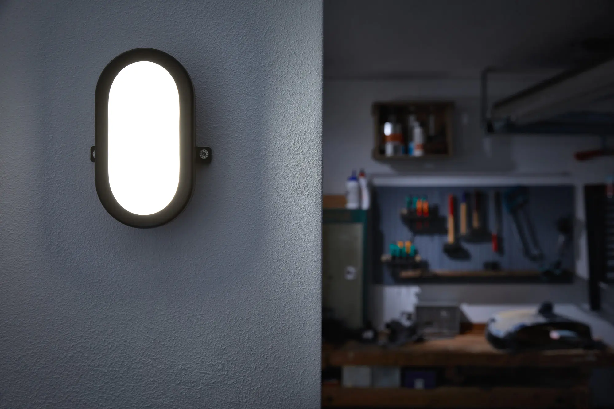 Ledvance LED Ovalleuchte Bulkhead schwarz 11 Watt, IP 54