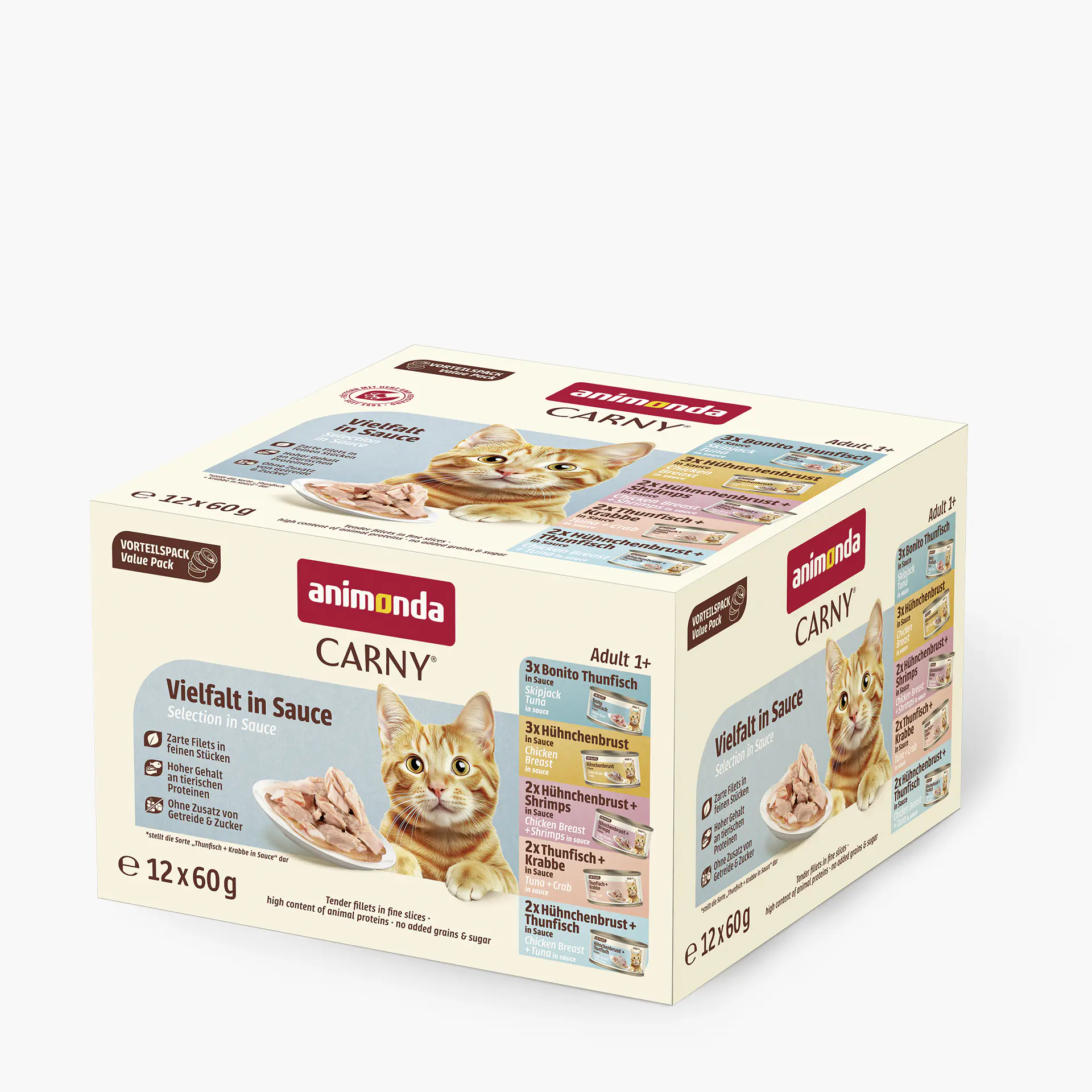 Animonda Carny Fine Fillets Katzennassfutter Adult getreidefrei 12 x 60 g Vielfalt in Sauce