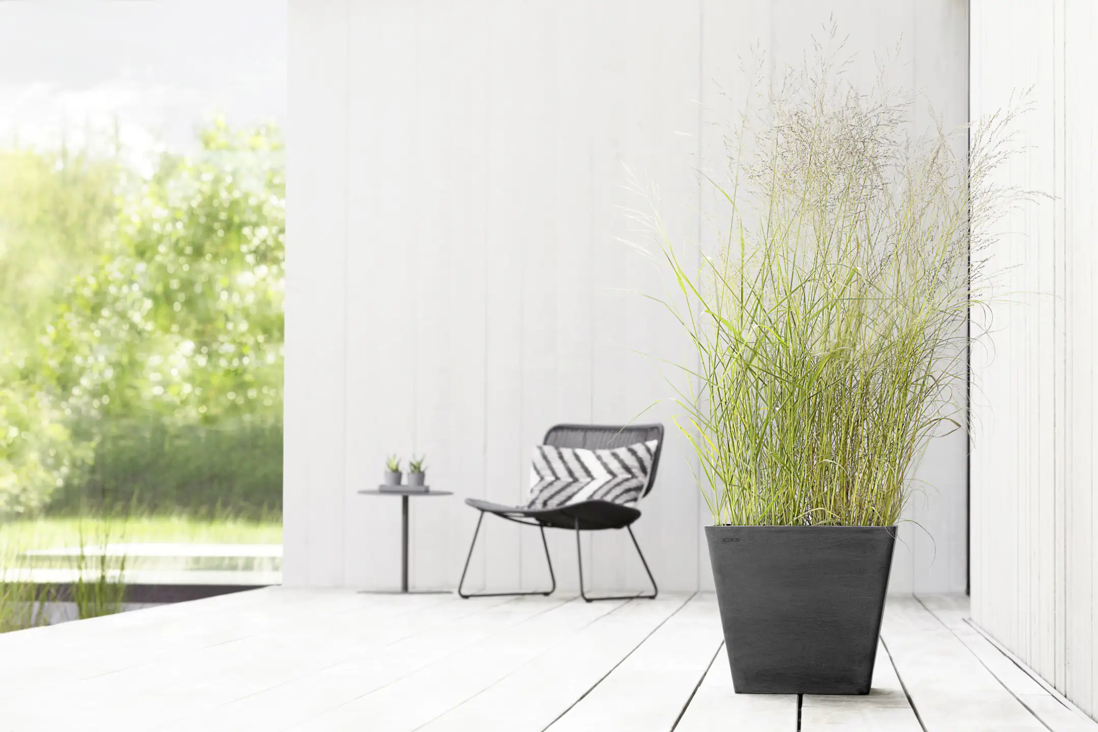 Ecopots Pflanztopf Rotterdam 40 x 40 x 35 cm dunkelgrau