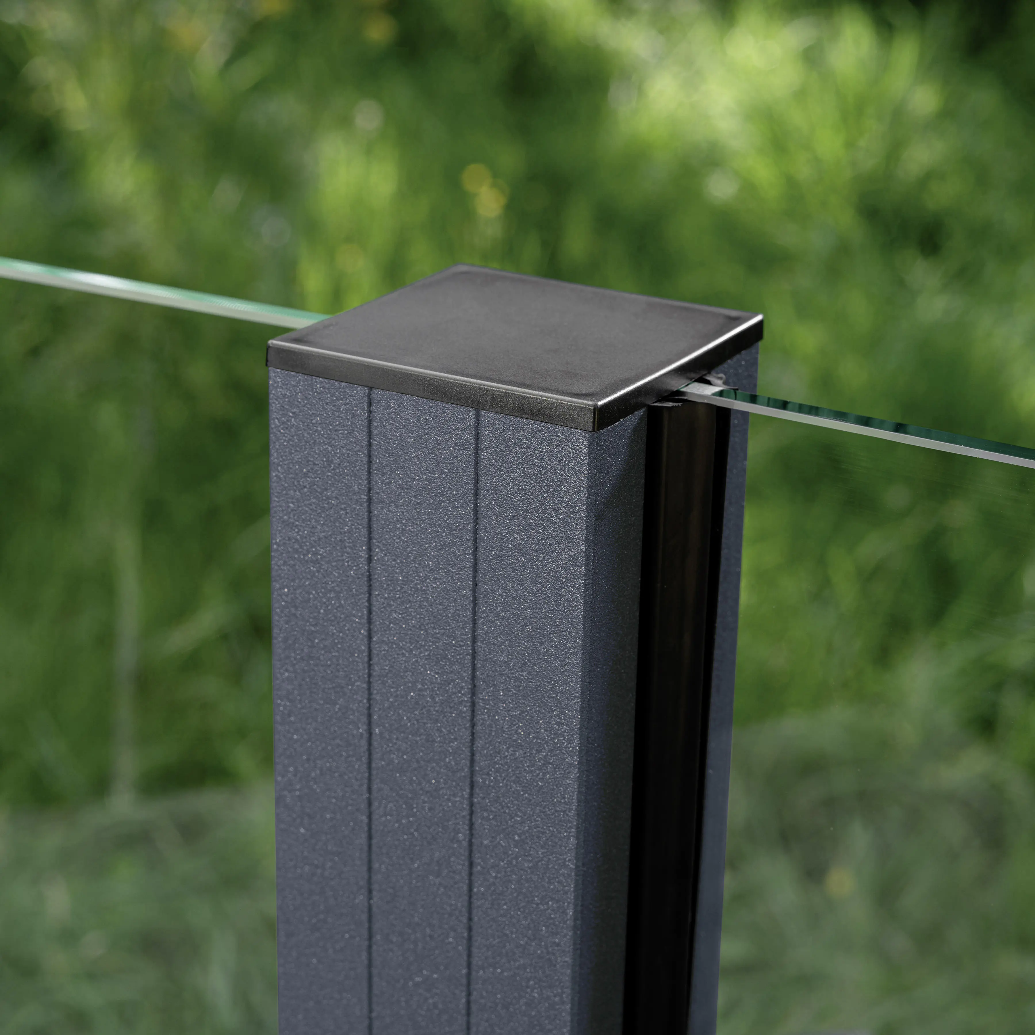 Ambiente Glaszaun Erweiterungsset Klarglas mit Siebdruck 187 x 55,7 cm anthrazit