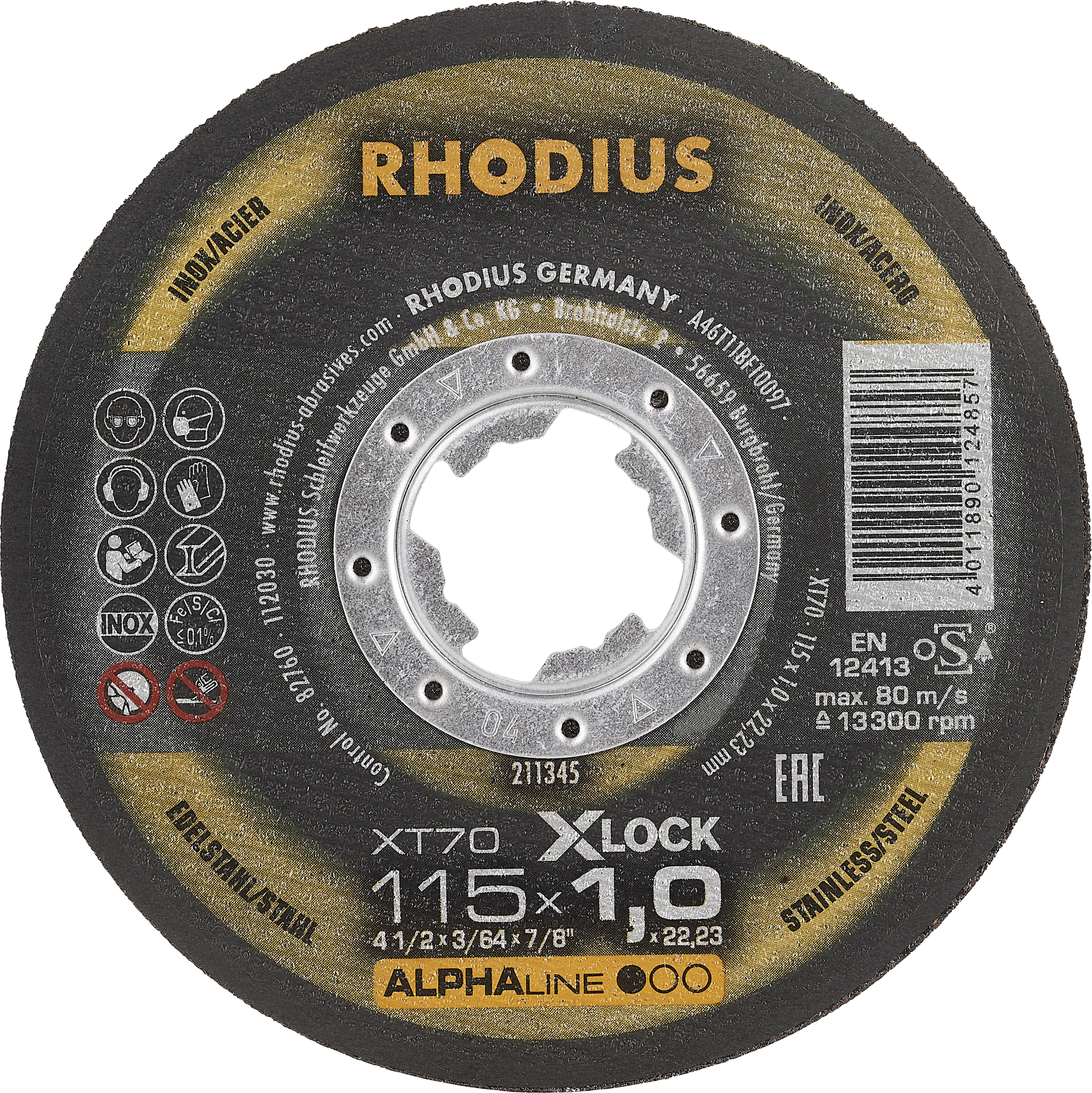 Rhodius Trennscheibe extradünn XT70 X-LOCK Ø 115 mm Bohrung 22,23 mm
