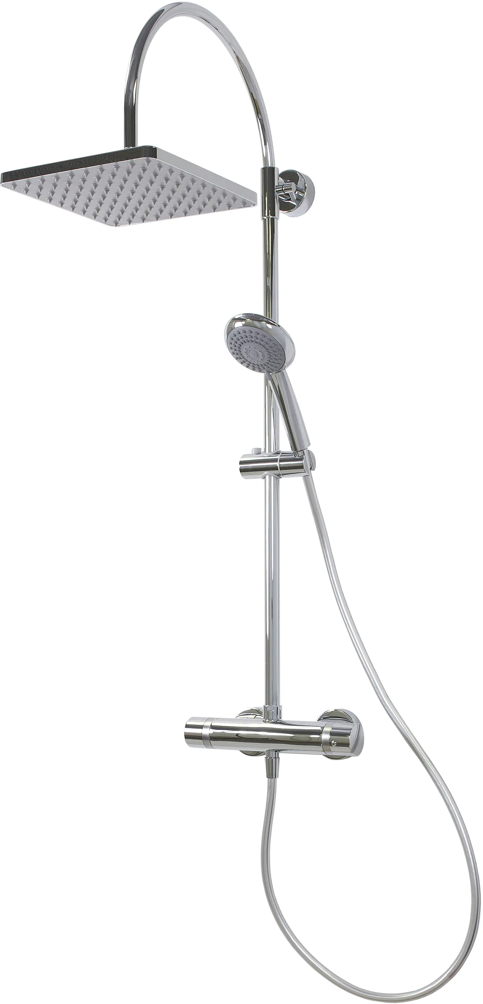 Breuer Duschsäule Aquamaxx 200 Thermostat Thermostat, verchromt, Kopfbrause eckig