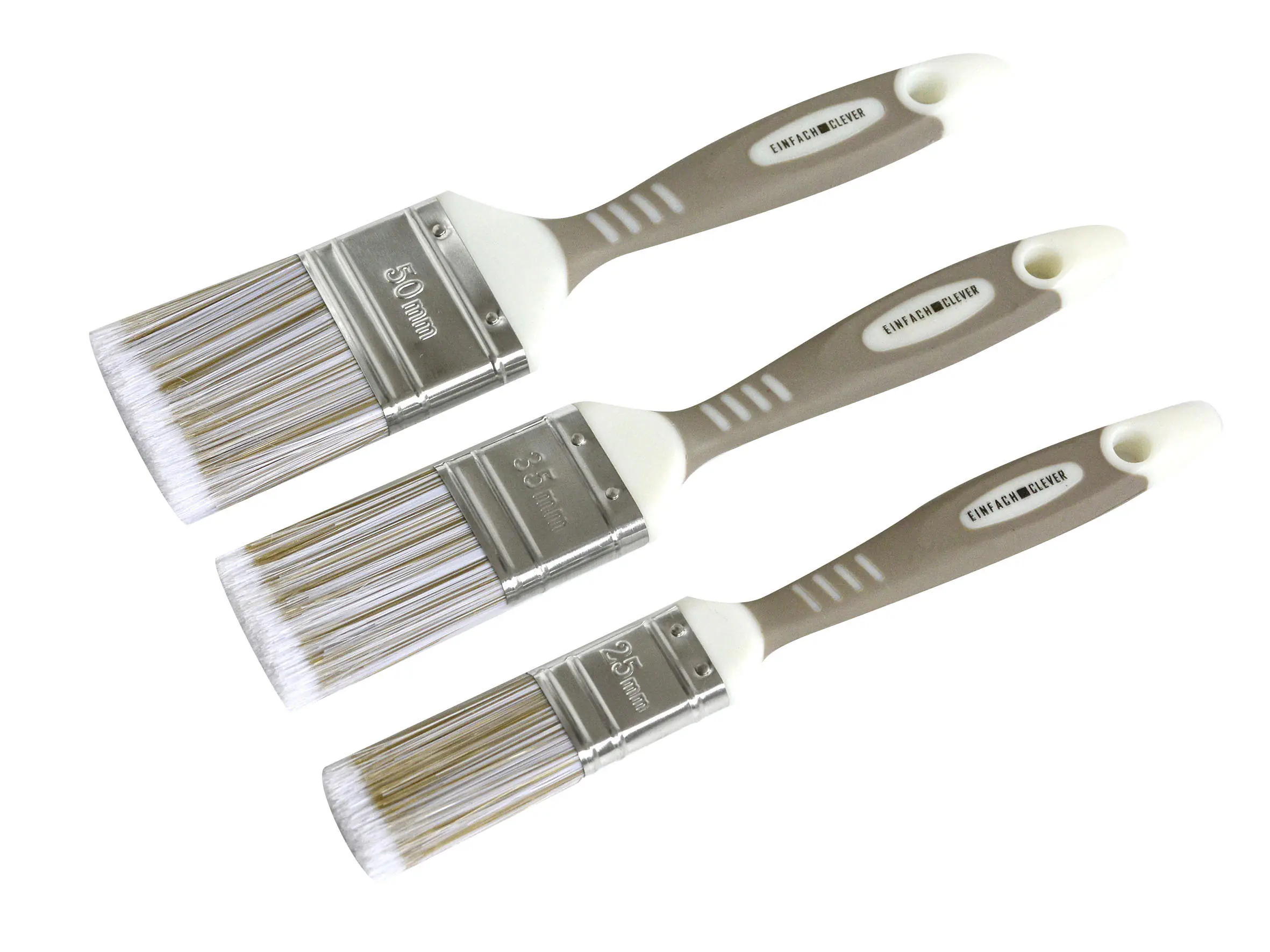 Nespoli Flachpinsel-Set 3-teilig 25 mm, 35 mm, 50 mm braun weiß 