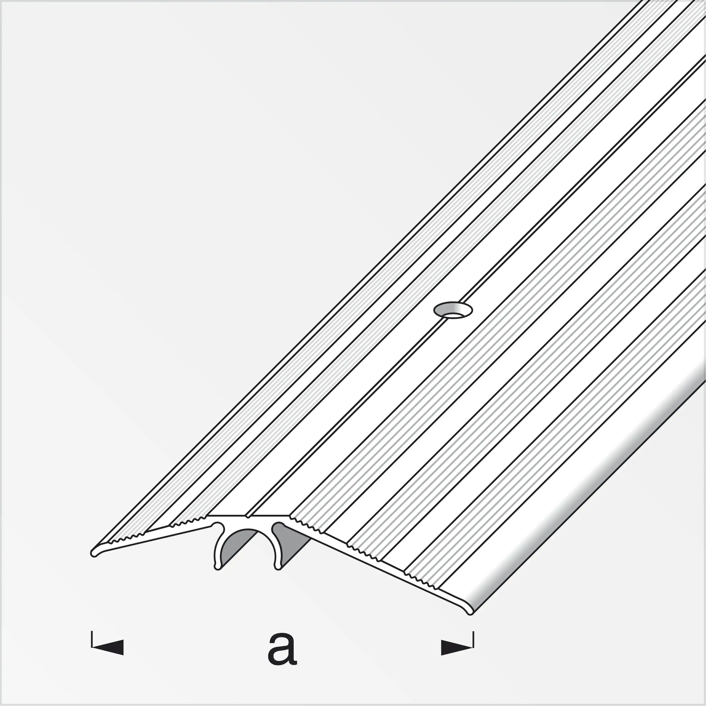 alfer Niveauausgleichs-Profil 1 m, 56 mm Aluminium eloxiert titan