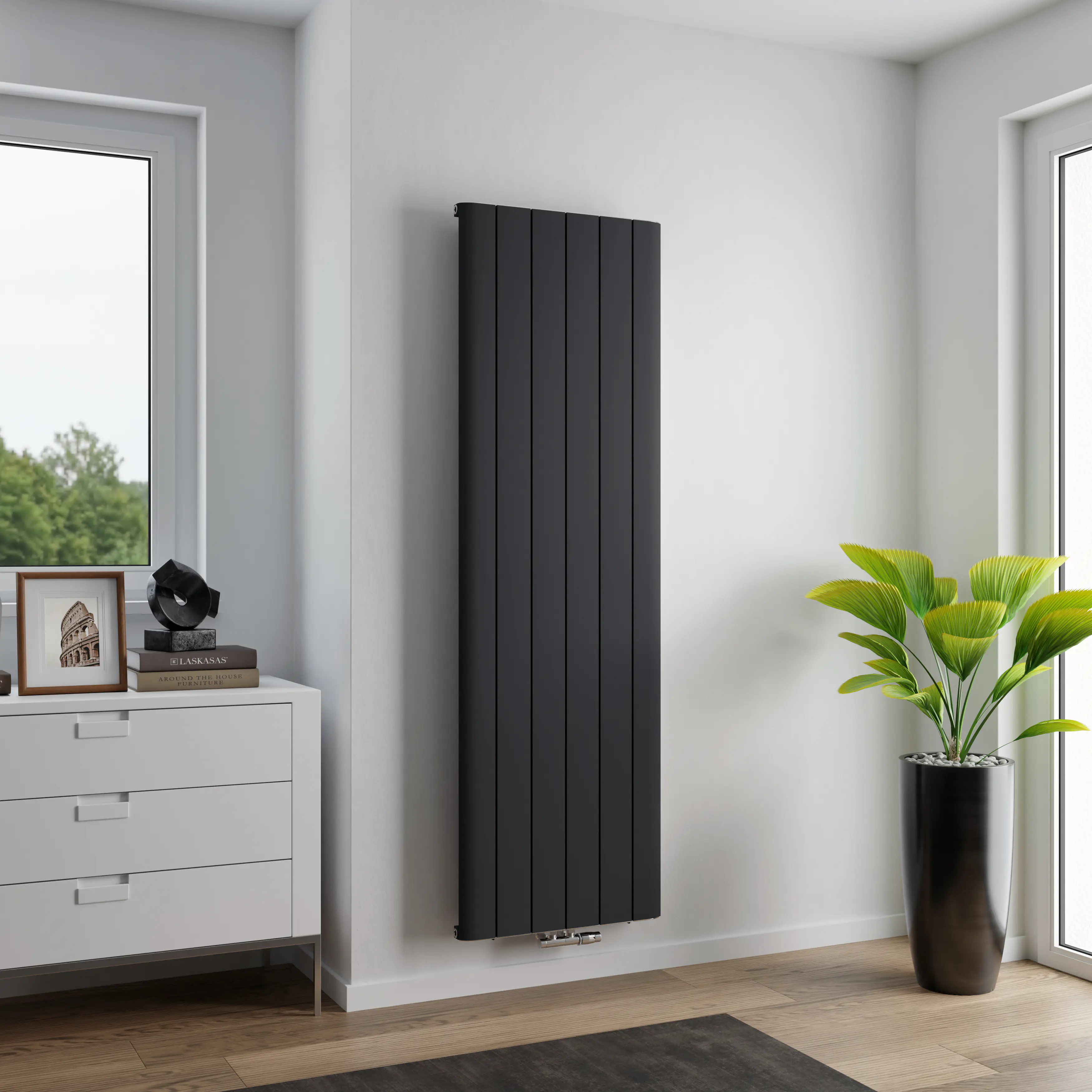 Ximax Design-Heizkörper Trigo 180 x 56,5 cm 1151 Watt anthrazit Struktur