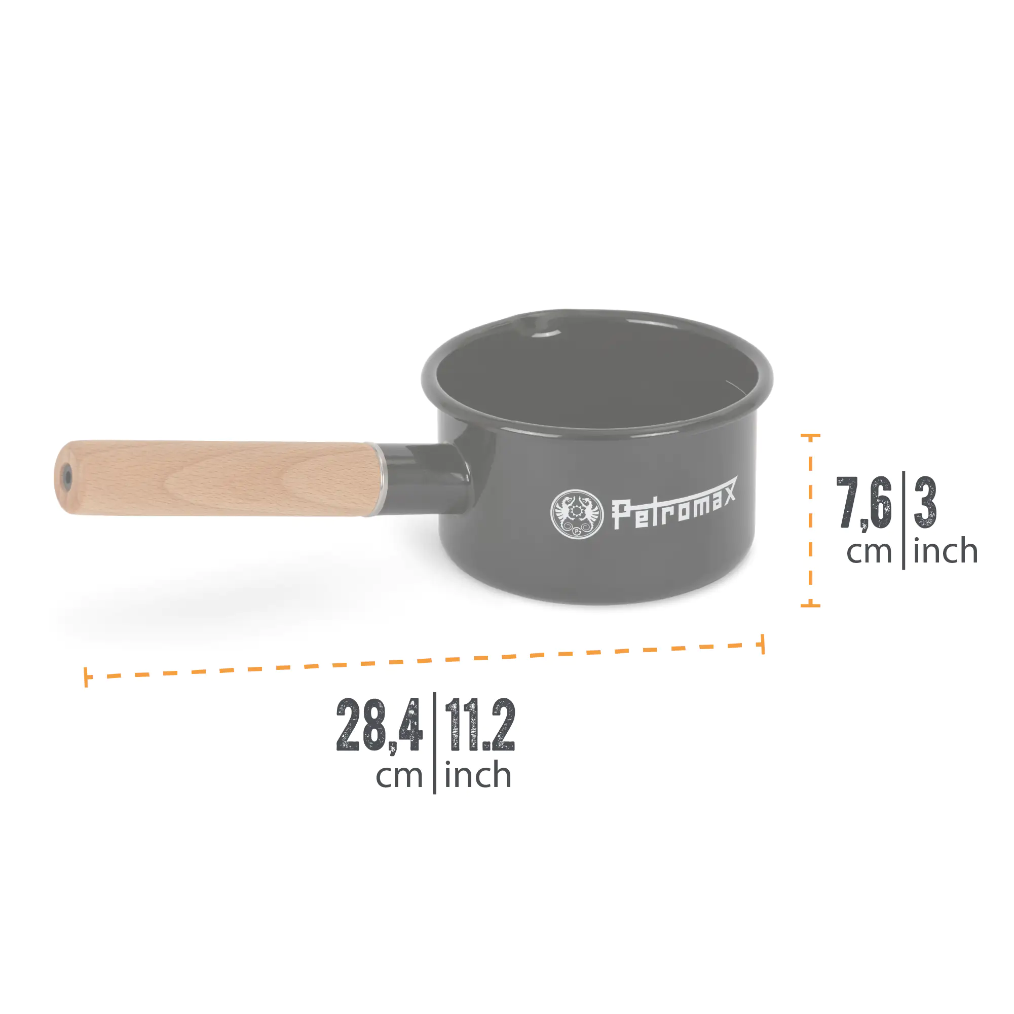 Petromax Stieltopf Emaille 0,5 Liter schwarz