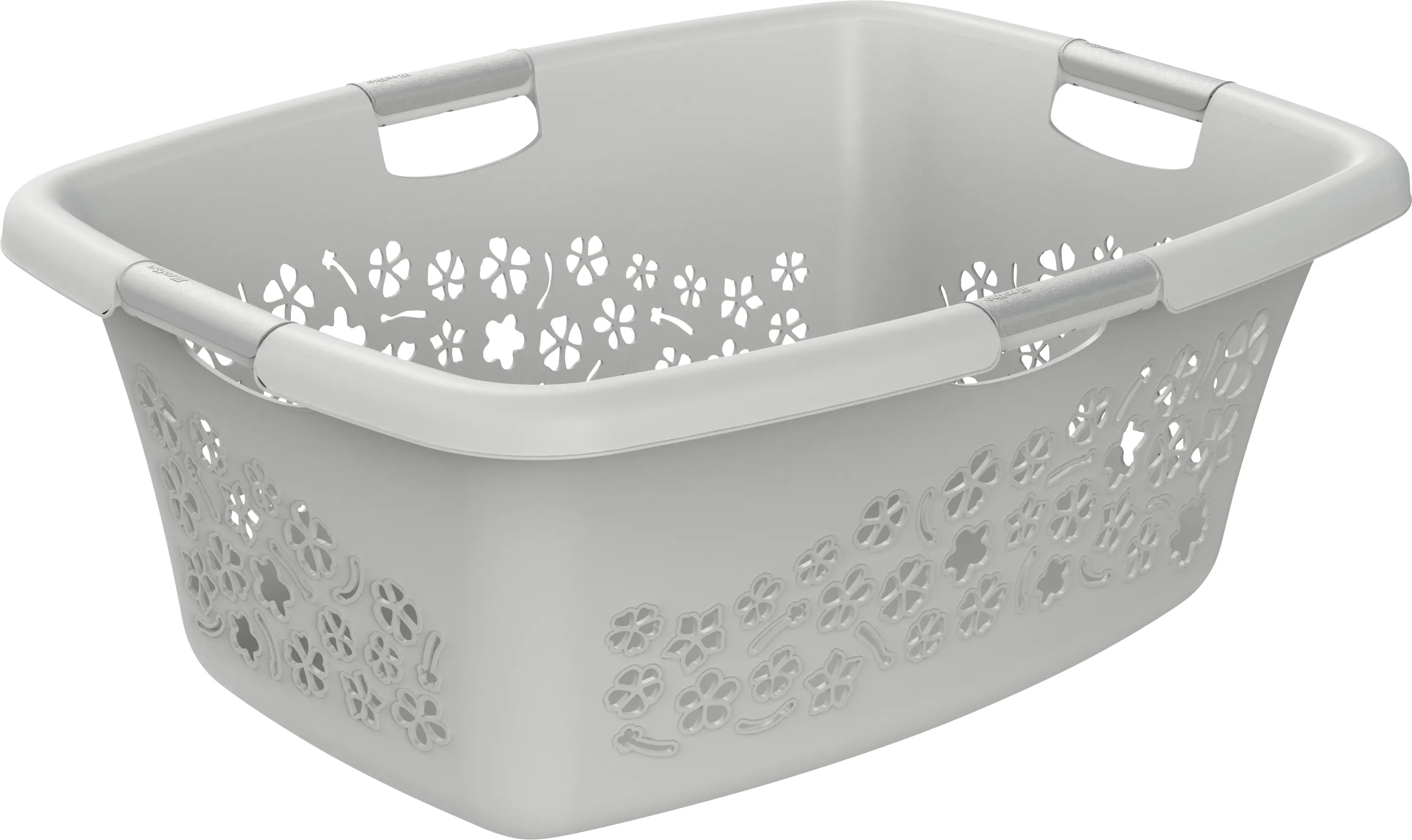 Rotho Wäschekorb Flowers 50 l kühles grau