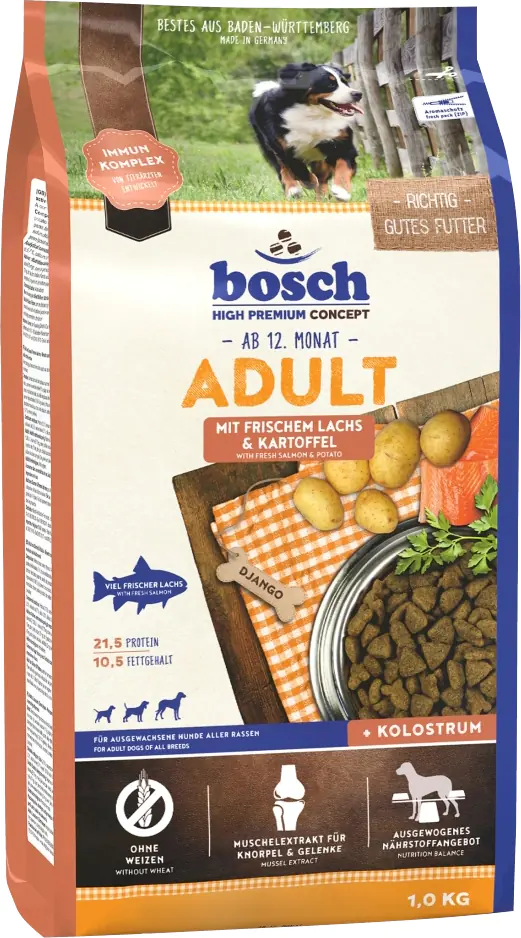 Bosch Hundetrockenfutter Adult 1 kg Lachs & Kartoffel 