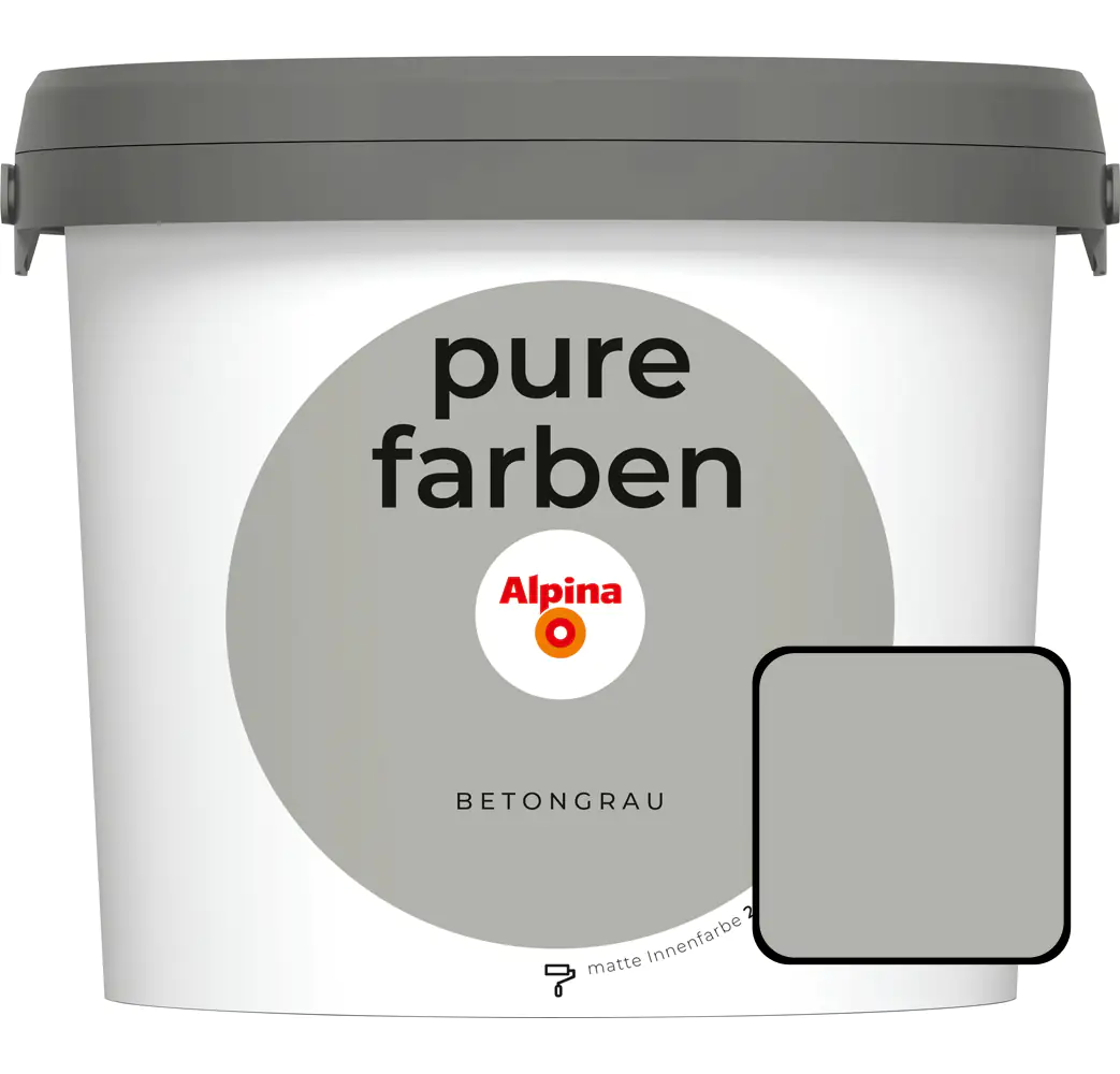 Alpina Pure Farben Wandfarbe betongrau 2,5 L