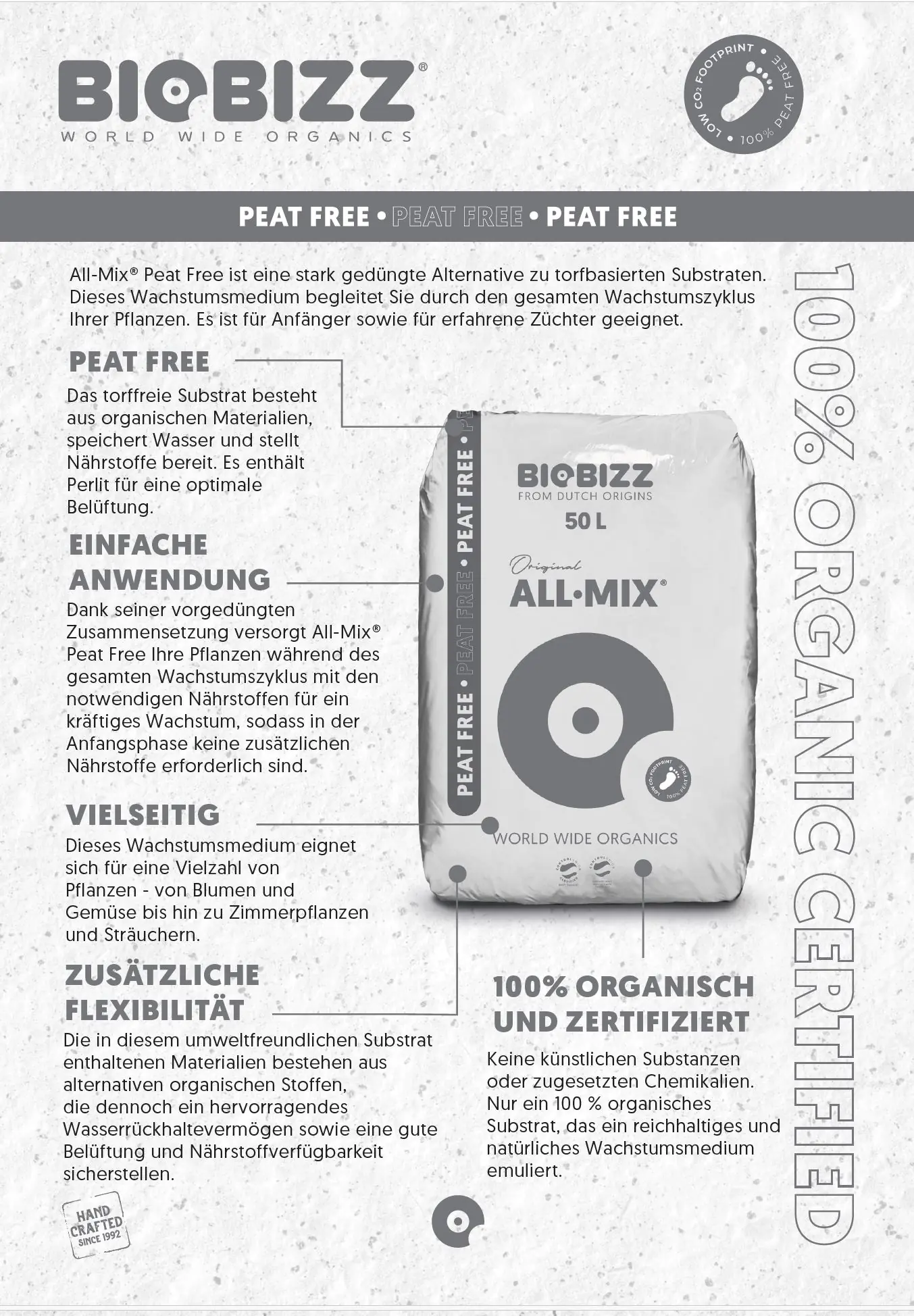BioBizz Blumenerde All-Mix torffrei 50 Liter 