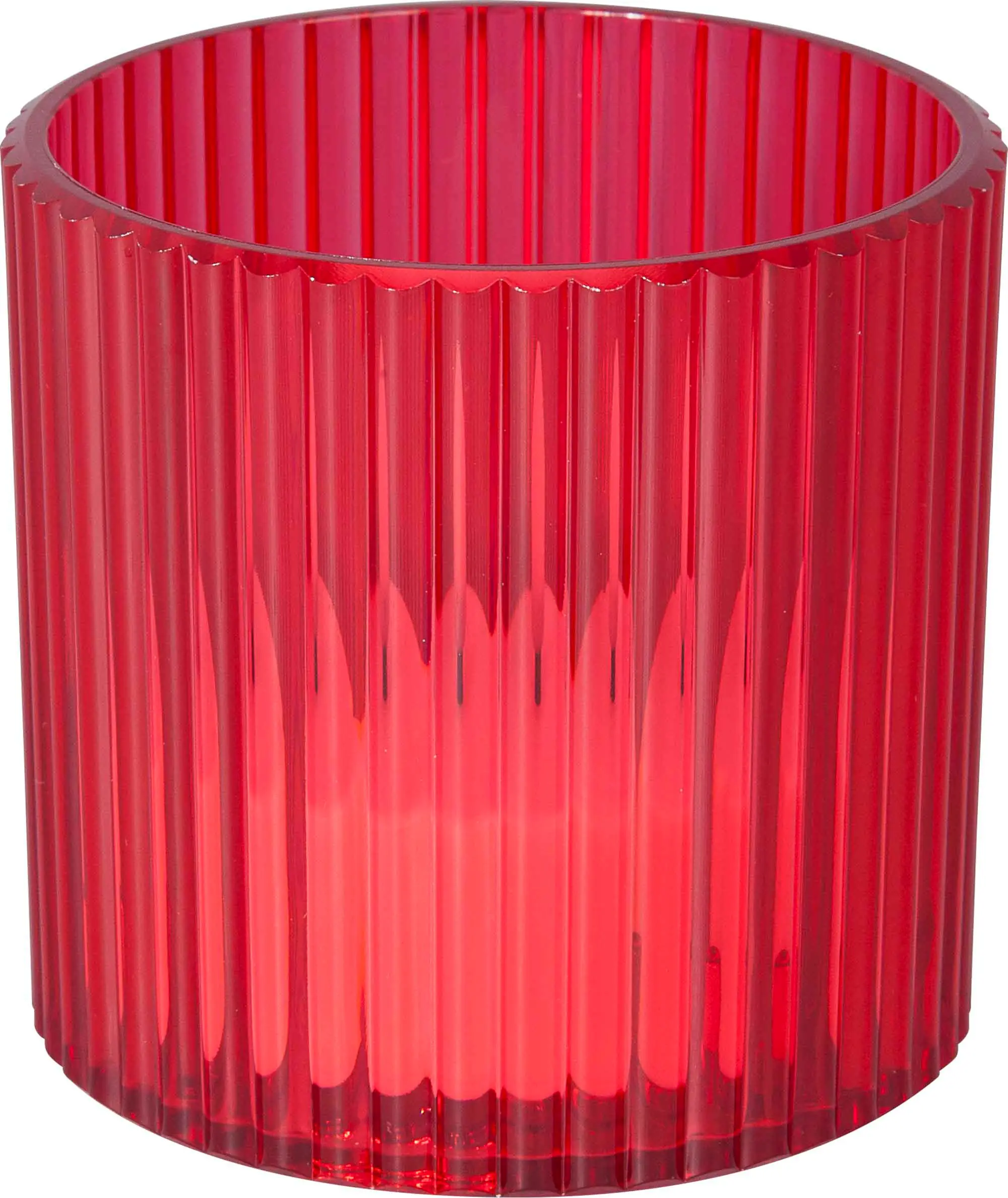 Trendline Windlicht batteriebetrieben Ø 7,7 cm rot