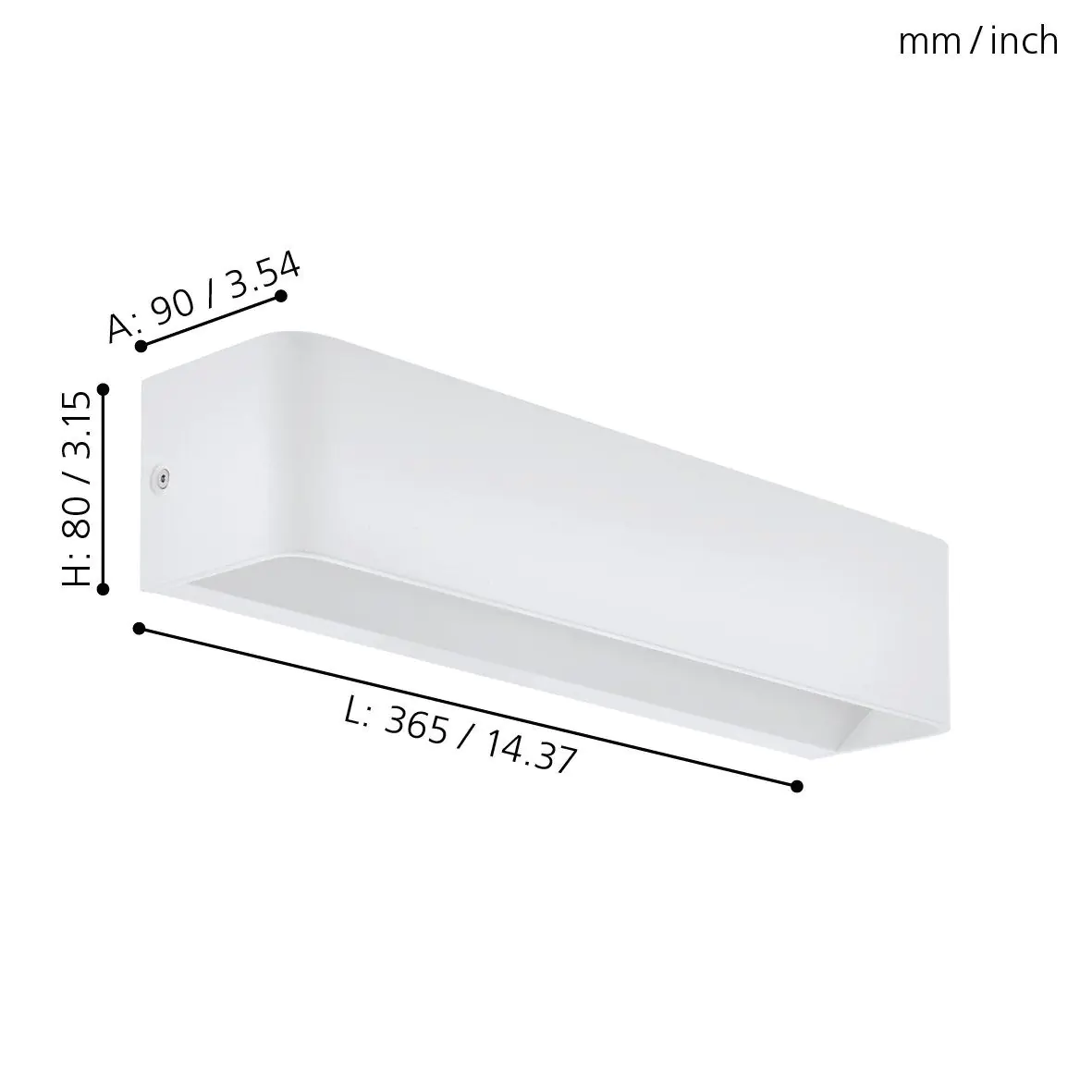 Eglo LED Wandleuchte Sania 4 weiß 36,5 x 8 cm Up & Down warmweiß
