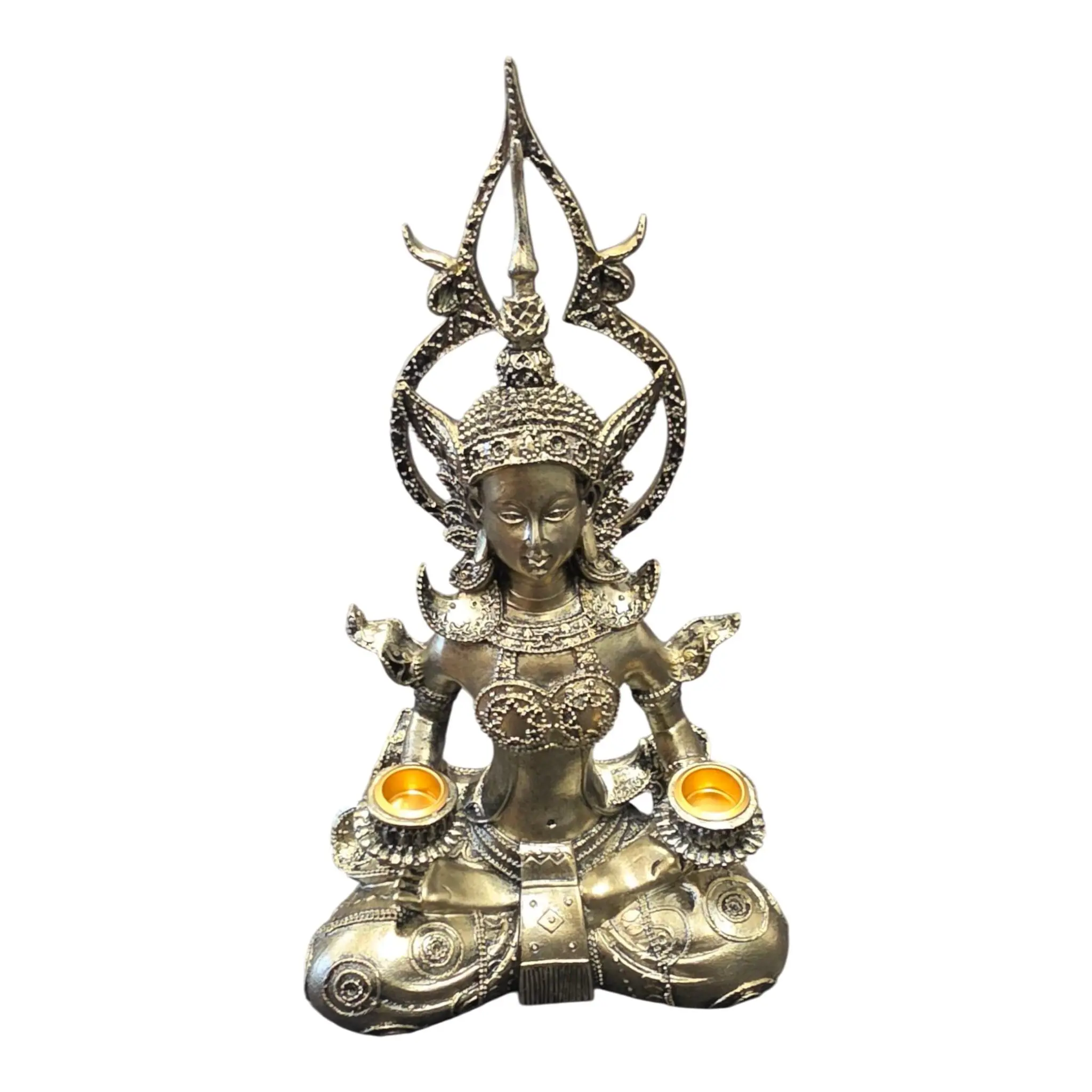 Figur Buddha Kerzenhalter 30 x 18 cm gold