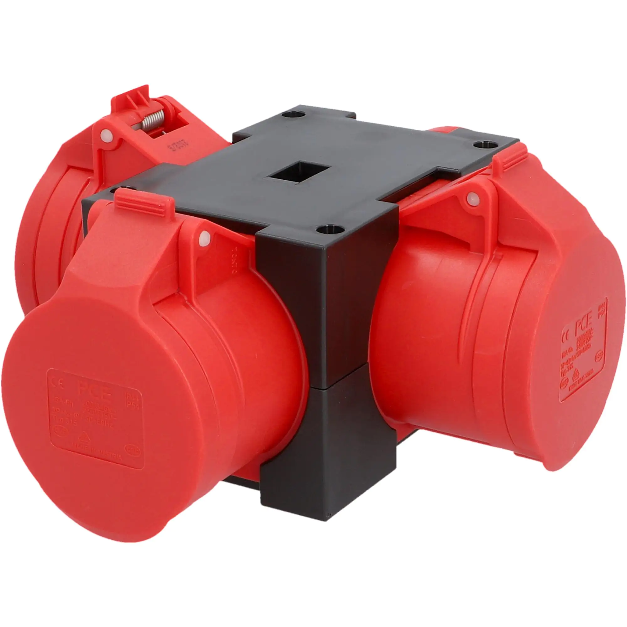 PCE CEE-Energiewürfel 3x CEE-Dose m Hängel rot