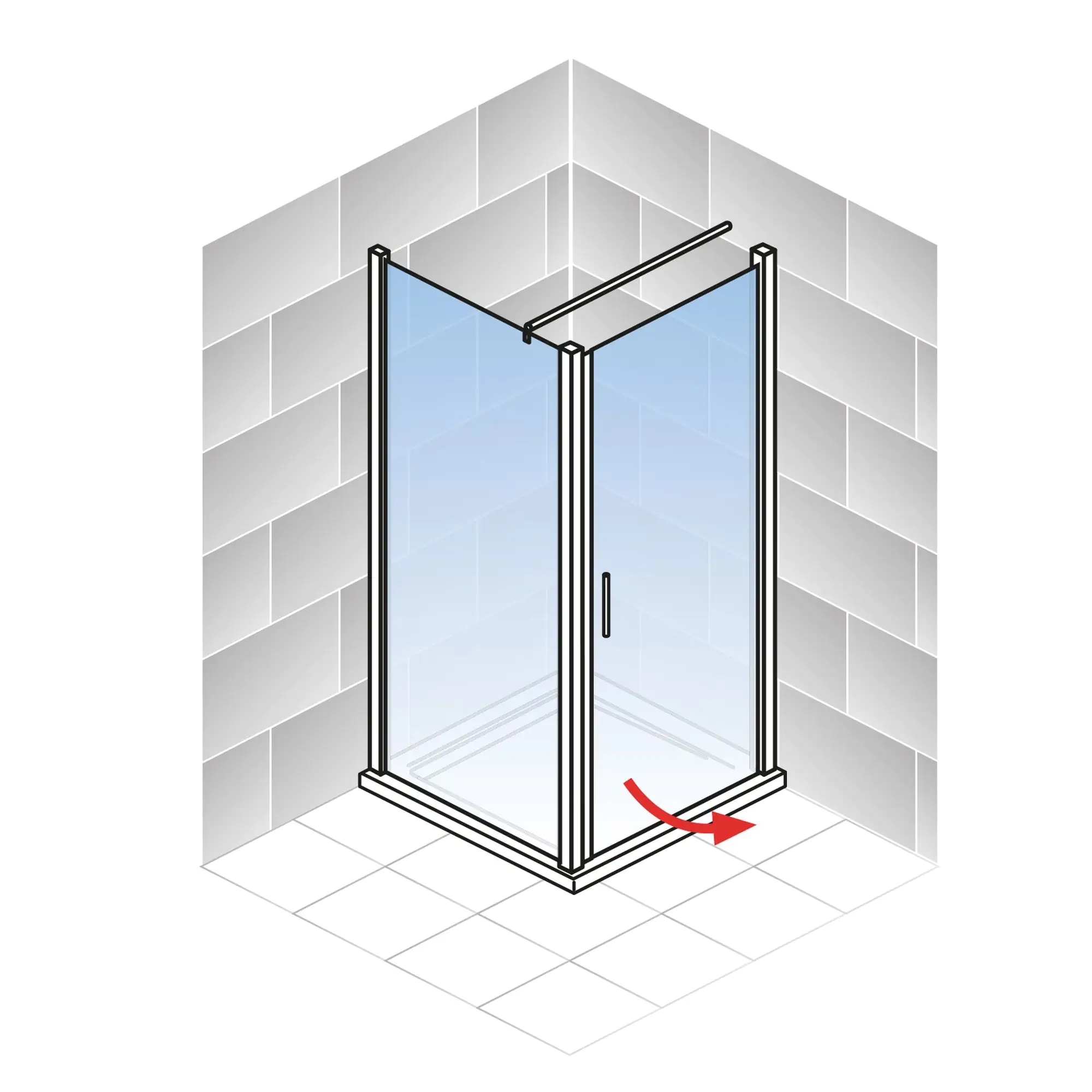 Schulte Drehtür Seitenwand 90 x 90 cm Toura