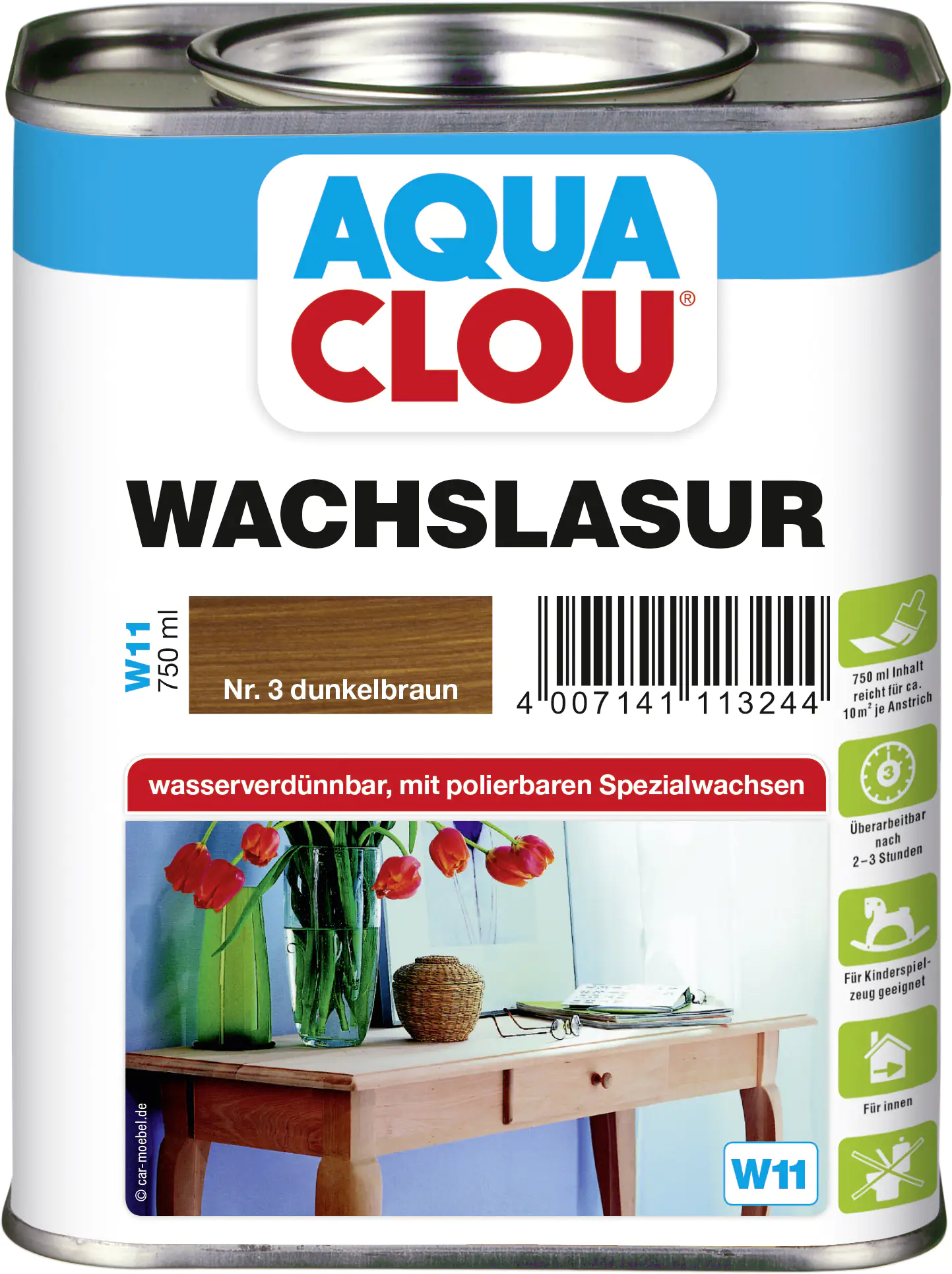 Aqua Clou Wachslasur 750 ml dunkelbraun