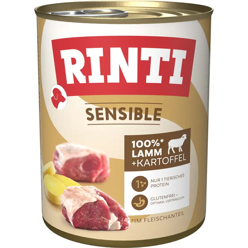 Rinti Sensible Hundenassfutter Adult getreidefrei 800 g Lamm & Kartoffel