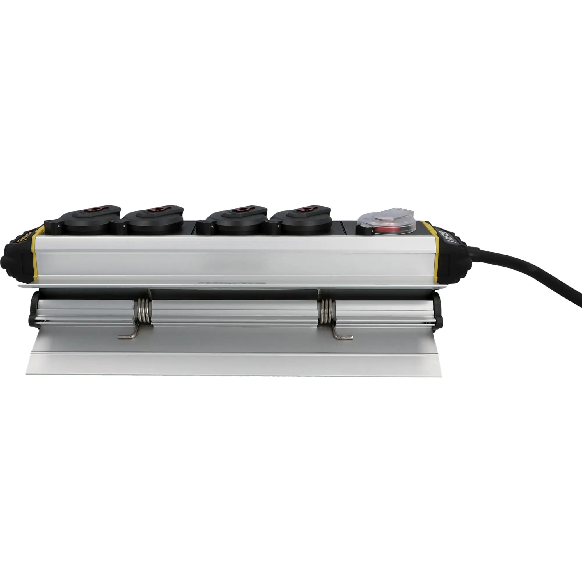 Stanley Steckdosenleiste 4-fach 3m mit Schalter, Aluminiumgehäuse, schwarz