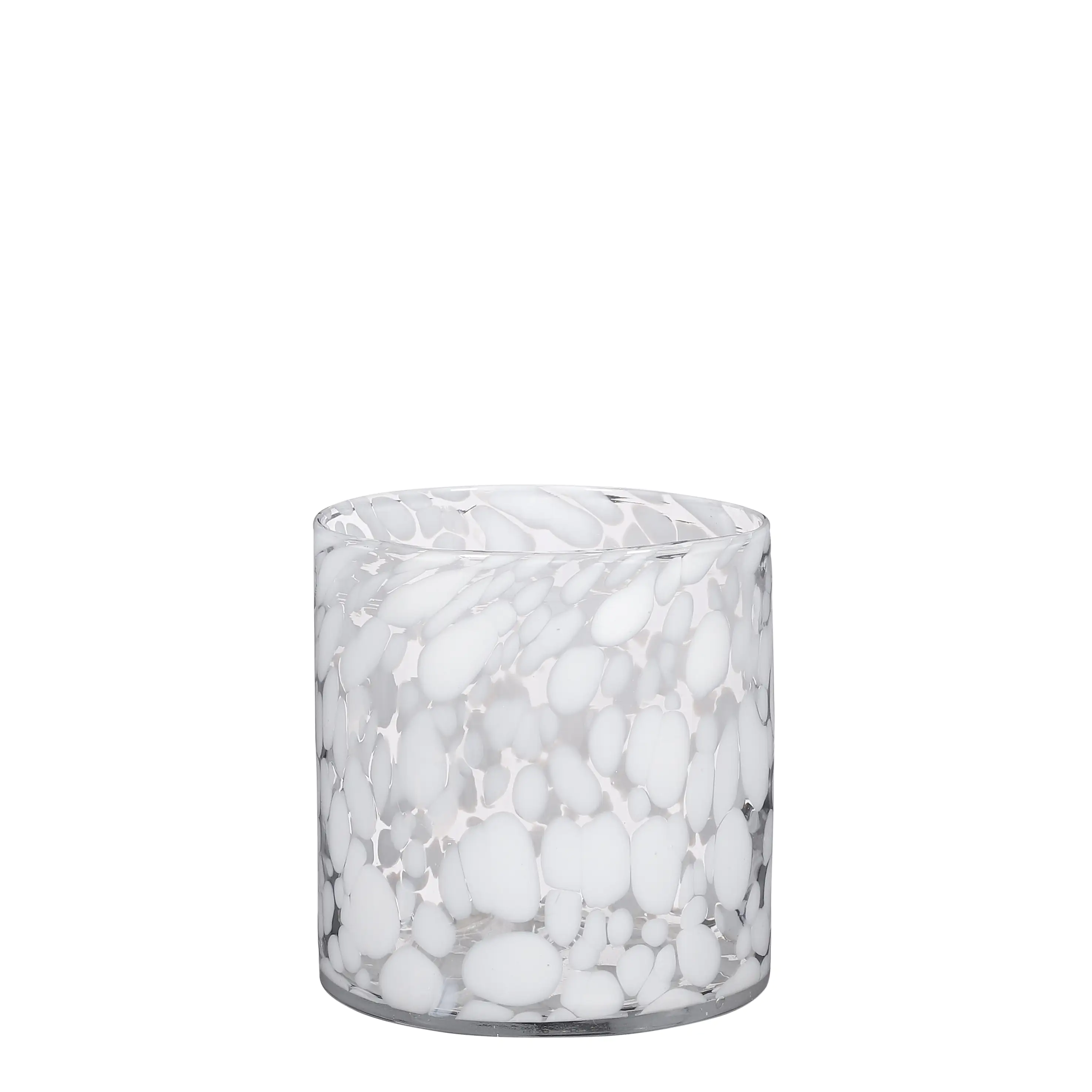 Mica Vase Cammy Zylinder Glas weiß 14 x 14 cm