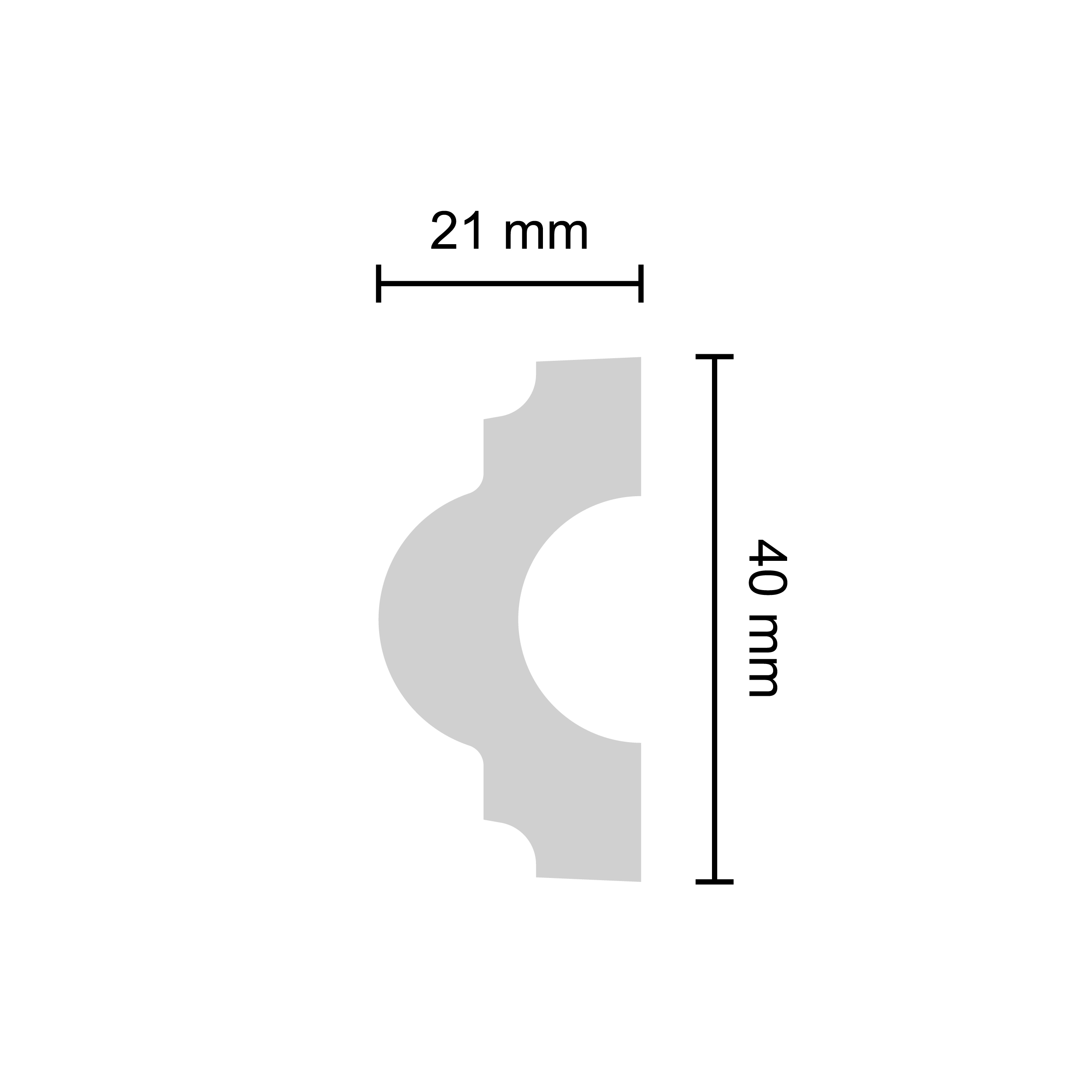 Decosa Wandleiste Michelle, 200 cm, 40 x 20 mm