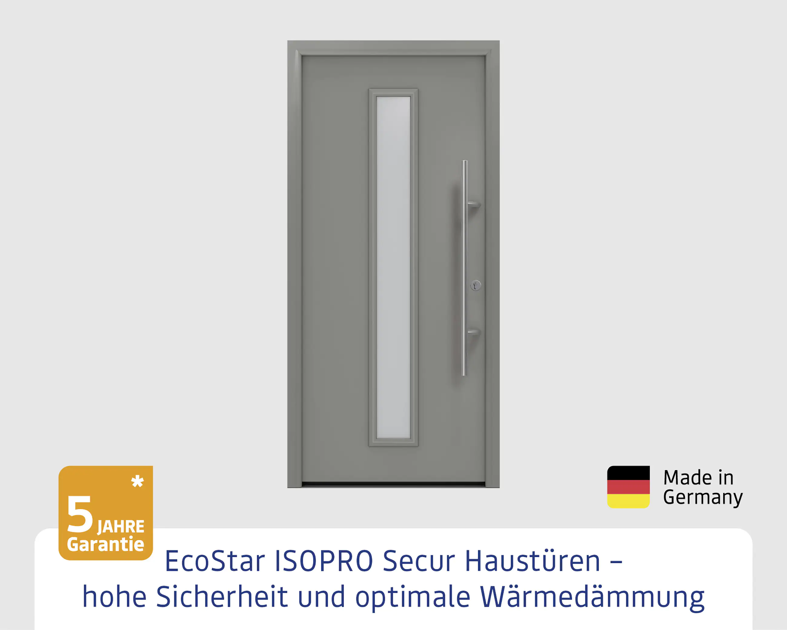 EcoStar Haustür ISOPRO Secur IPS 020 RC2 graualuminium 110 x 210 cm