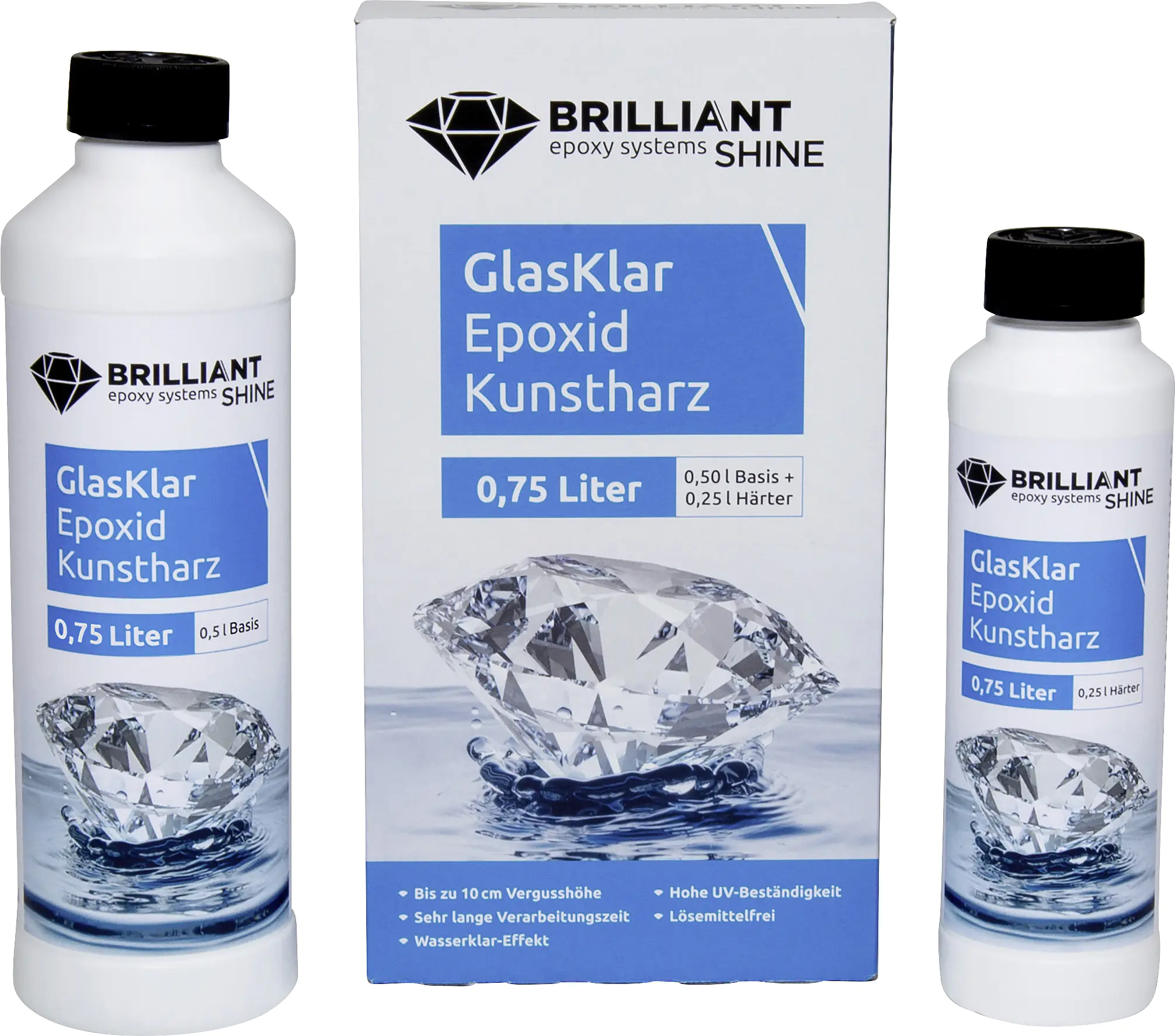 Brilliant Shine Epoxid Kunstharz Glasklar Epoxidharz A+B, 0,75L