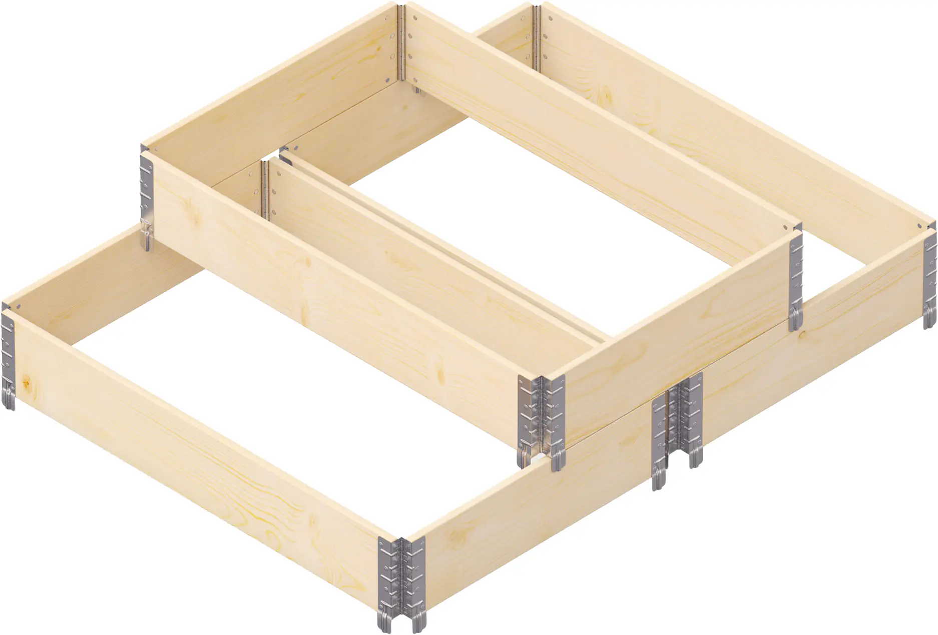 Upyard Palettenrahmen Hochbeet 3er-Set 120 x 80 cm