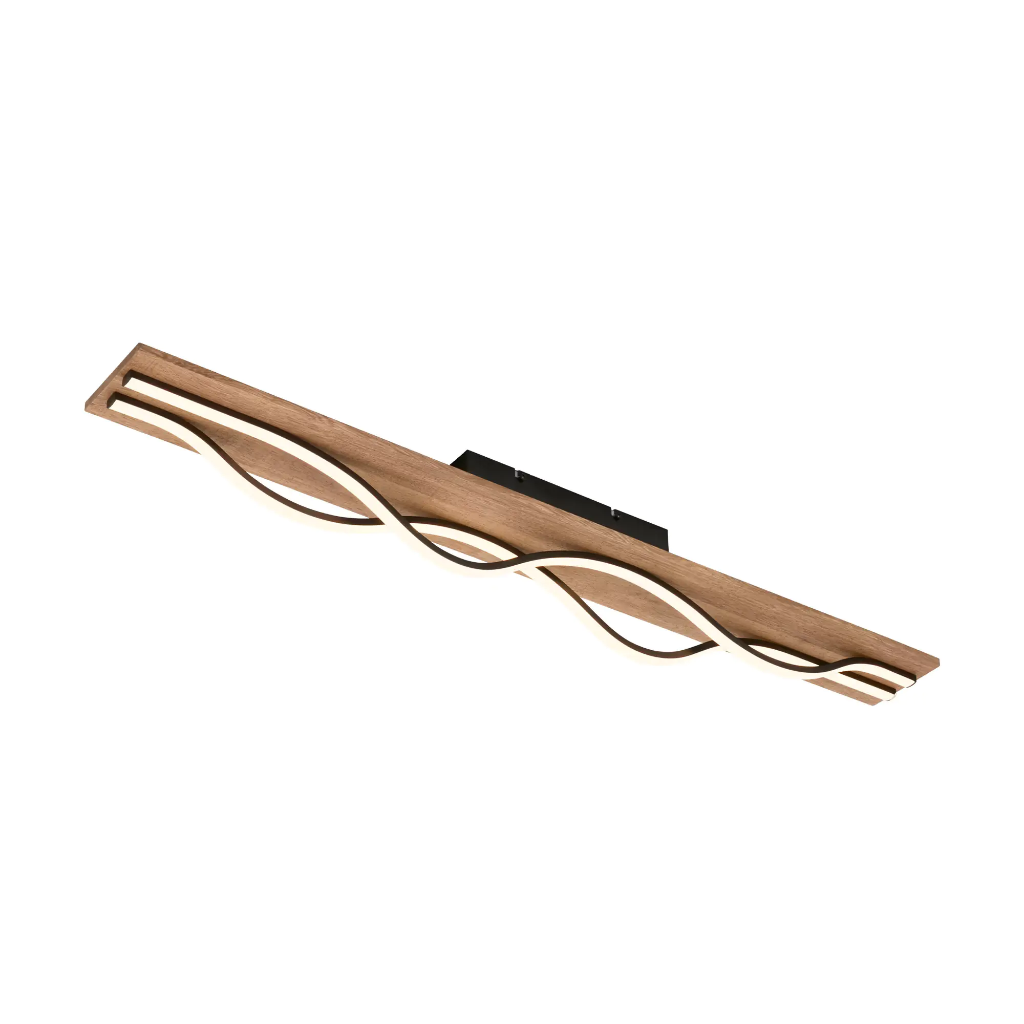 Briloner LED-Deckenleuchte VINKA schwarz Holz