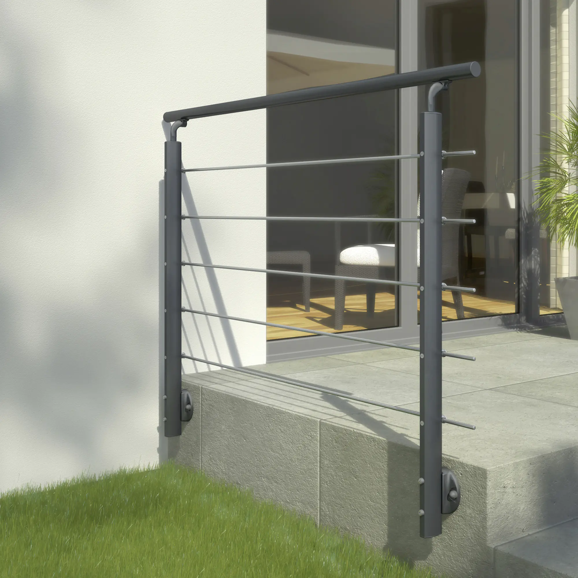 DOLLE Geländerset PS 151 Aluminium anthrazit 150 cm