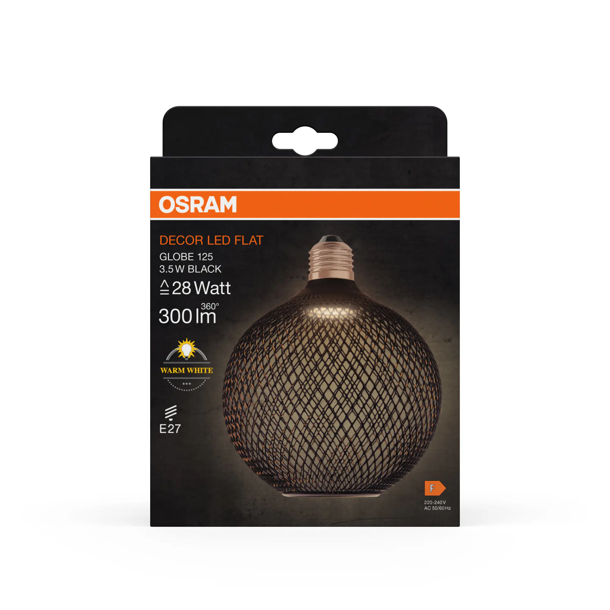 Osram LED Leuchtmittel Decor Flat Globe 125 schwarz 3,5W 827 matt E27 Non-DIM