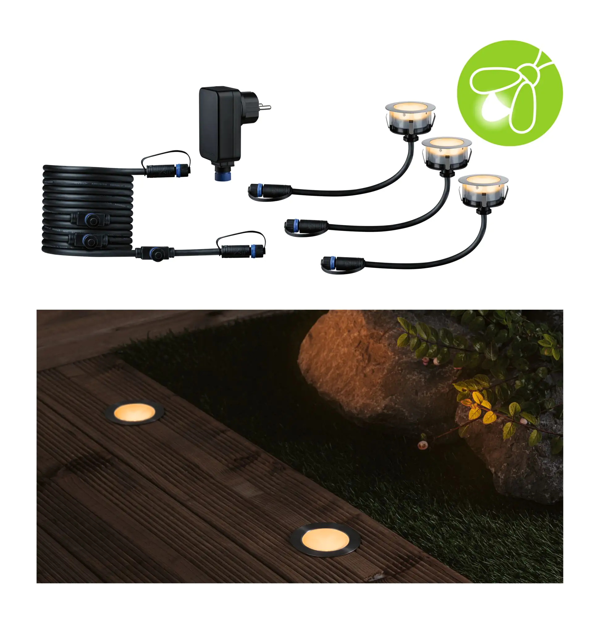 Paulmann Plug & Shine LED Bodeneinbauleuchte Floor insect-friendly 3er-Set
